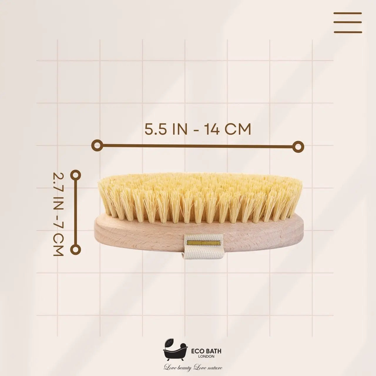 Natural Sisal Massage Hand Brush - Dry Brushing Hand Brush for Exfoliation Eco Bath London