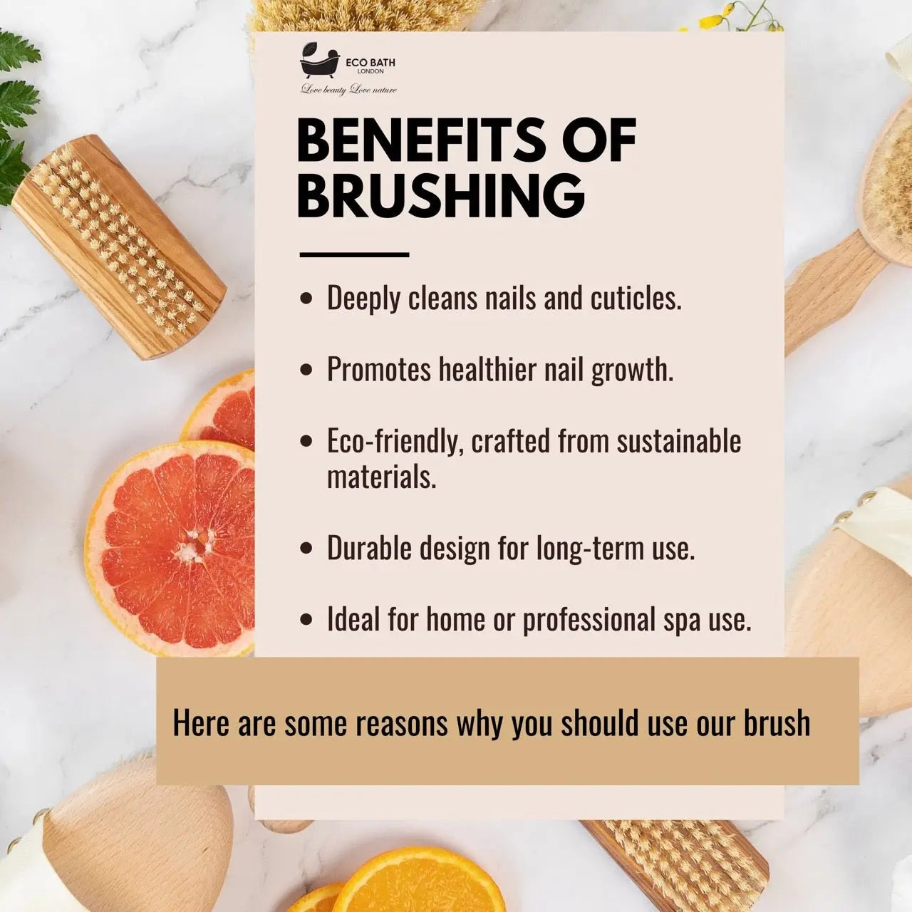 Natural Sisal Nail Brush Collection - Available in Beech Wood, Walnut Wood and Olive Wood Eco Bath London