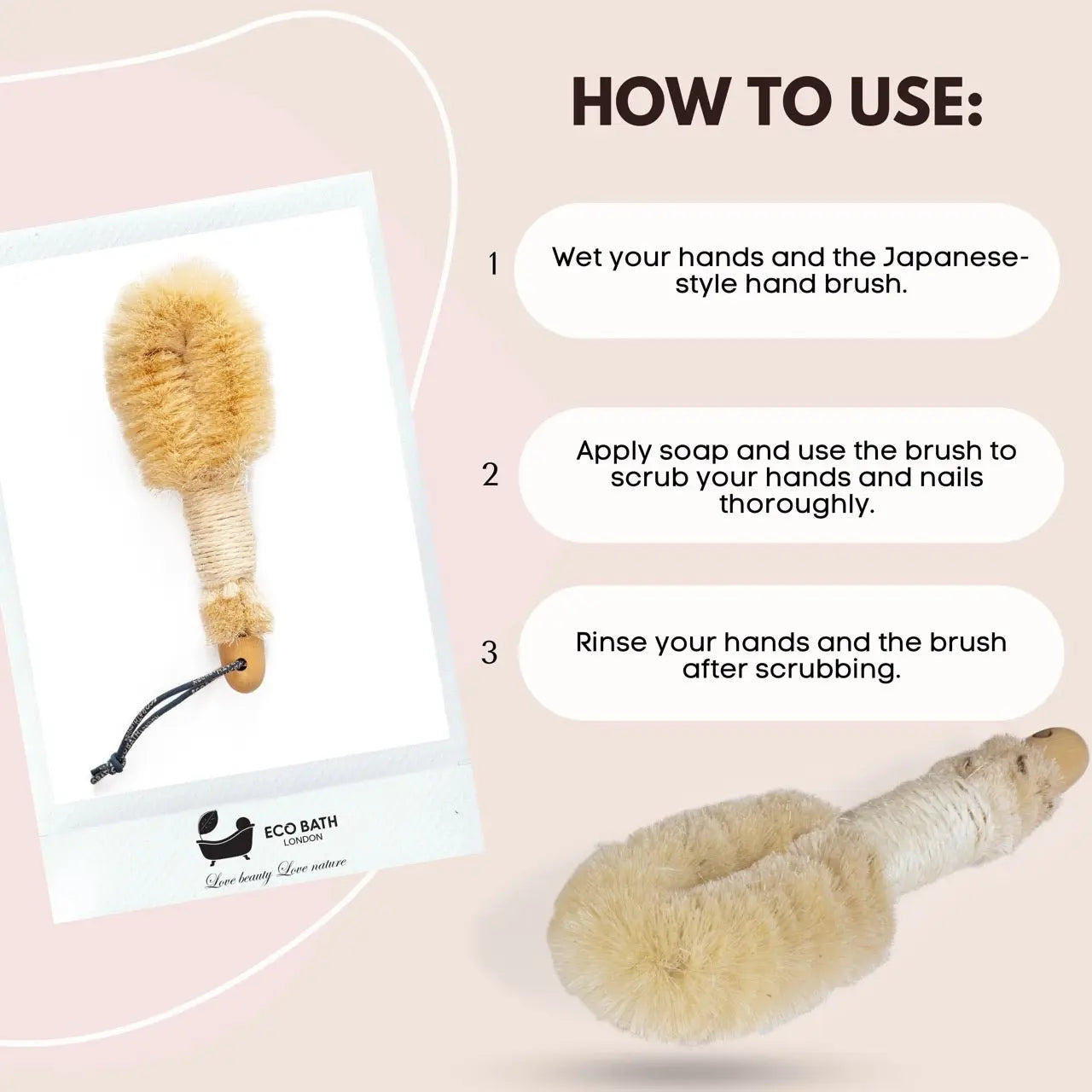 Natural Sisal Round Brush Japanese Style Eco Bath London