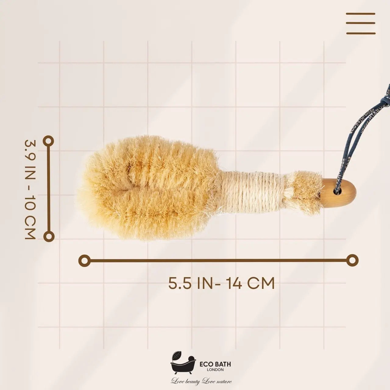 Natural Sisal Round Brush Japanese Style Eco Bath London