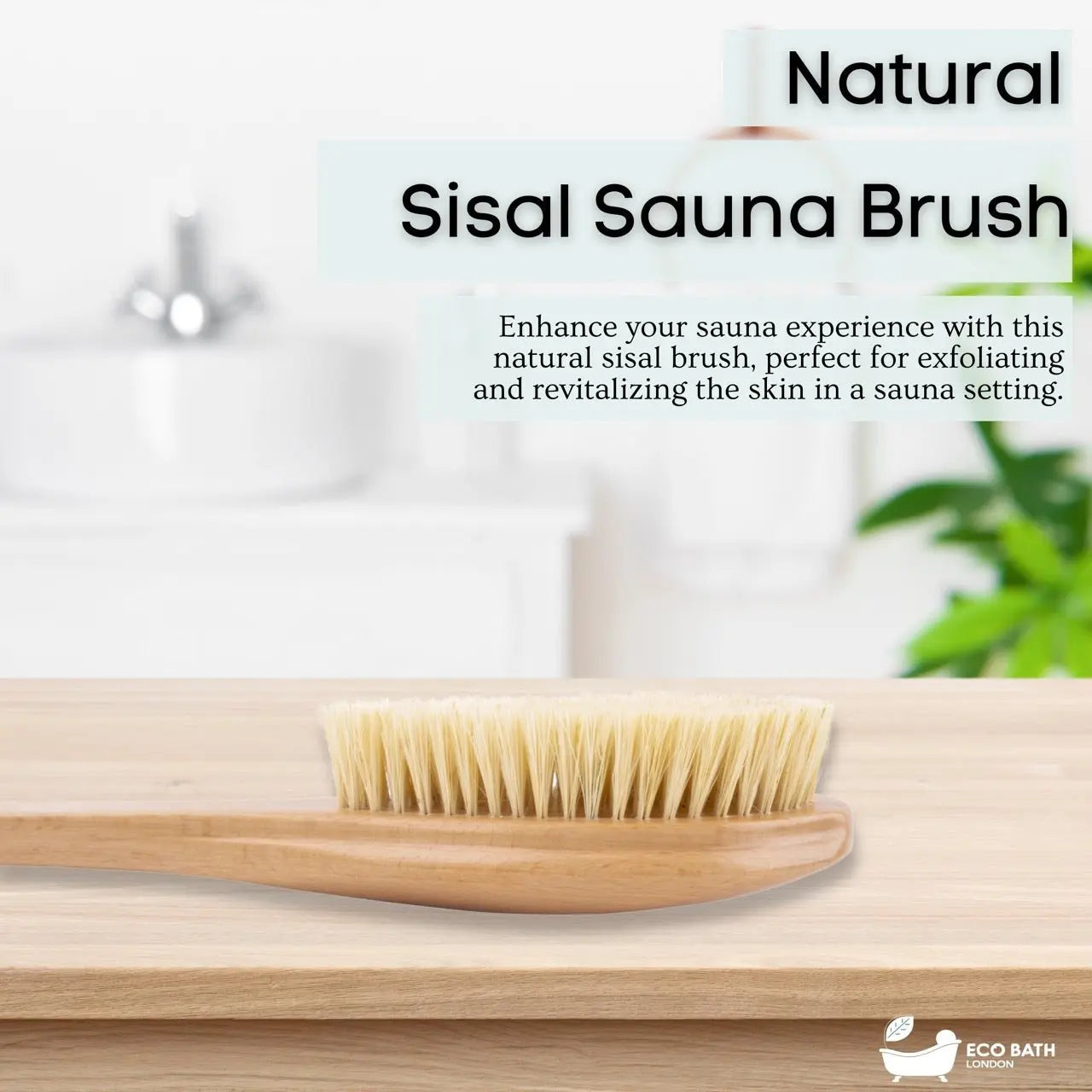 Natural Sisal or Bristle Body Brush for Dry Brushing and Showers Eco Bath London