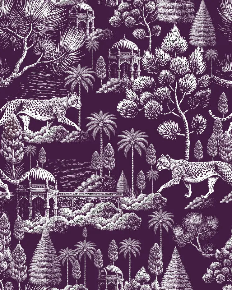 Navy Leopard Women's Satin Pyjama Trouser Set Myza