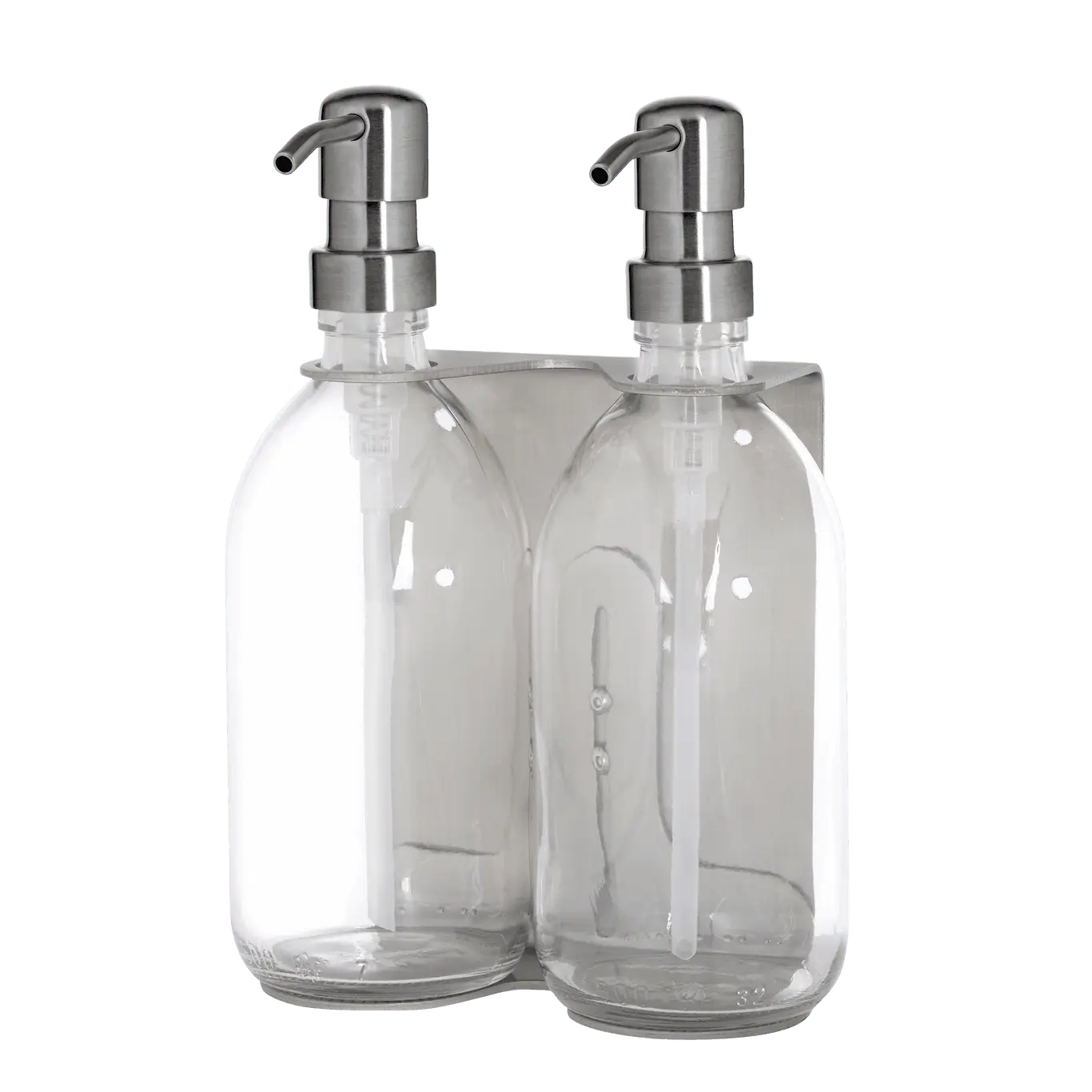 Nickel Double Wall Mounted Soap Dispenser Kuishi