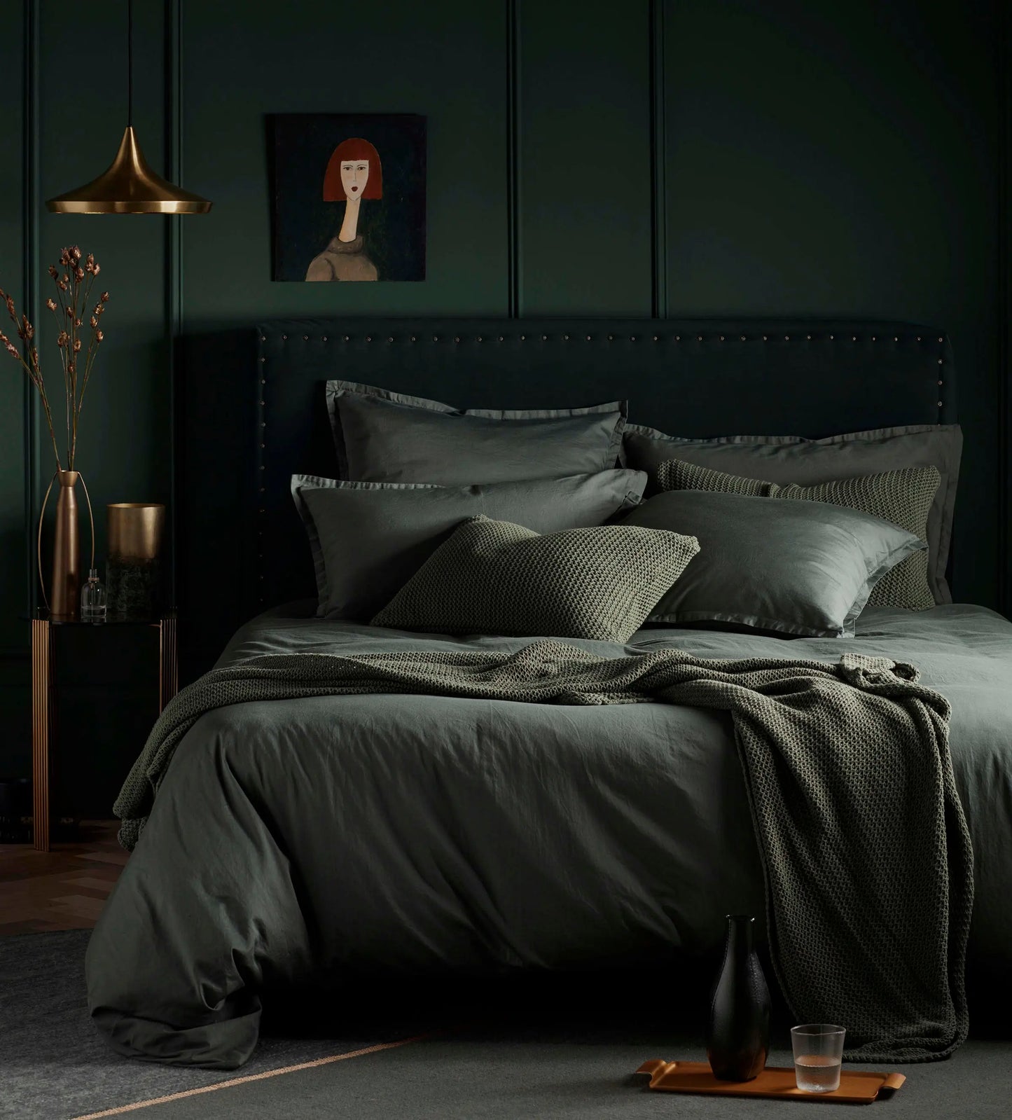 Olive Green Super Soft 100% Cotton Fitted Sheet The Secret Linen Store