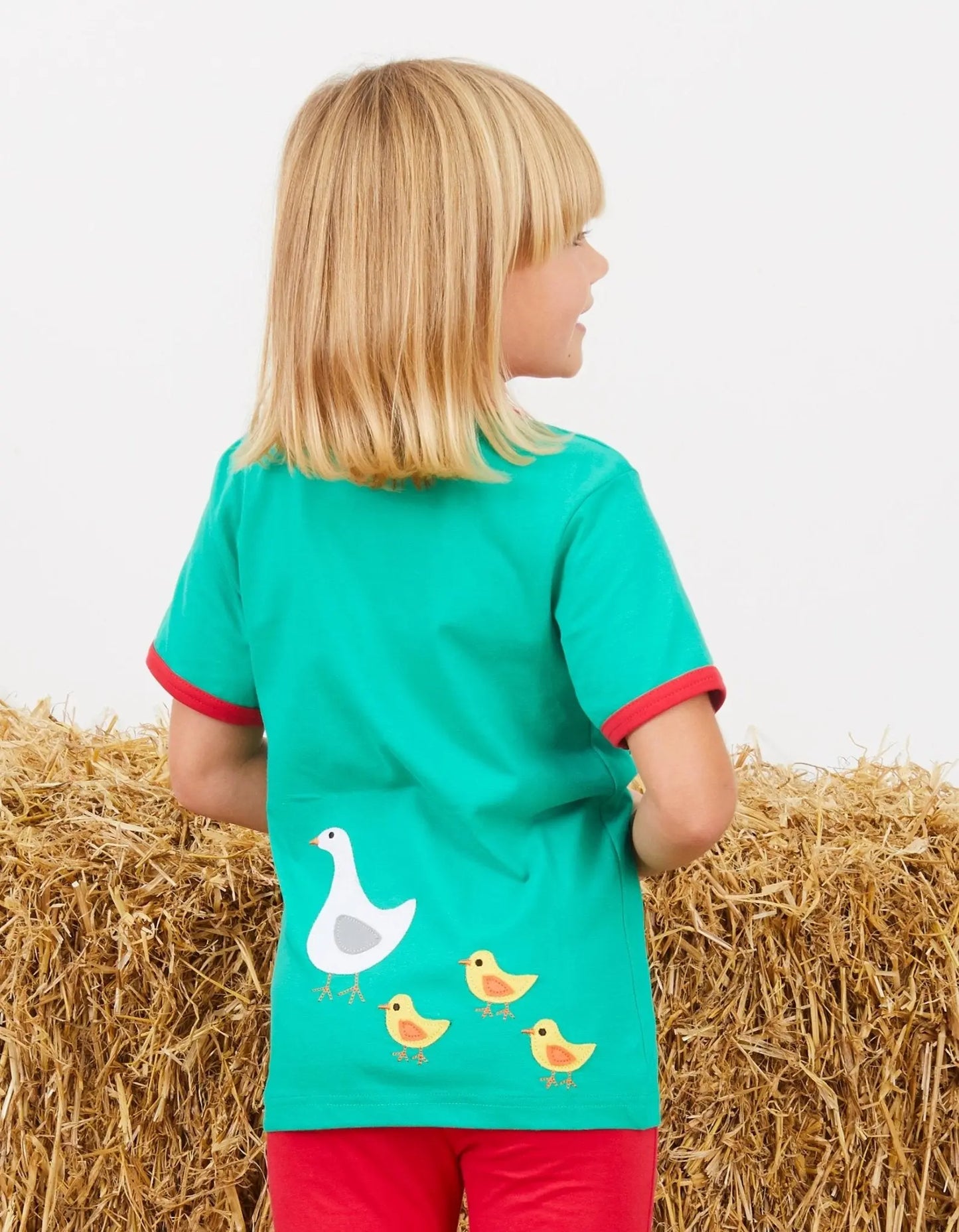 Organic Animal Farm Applique Short-Sleeved T-Shirt Toby Tiger