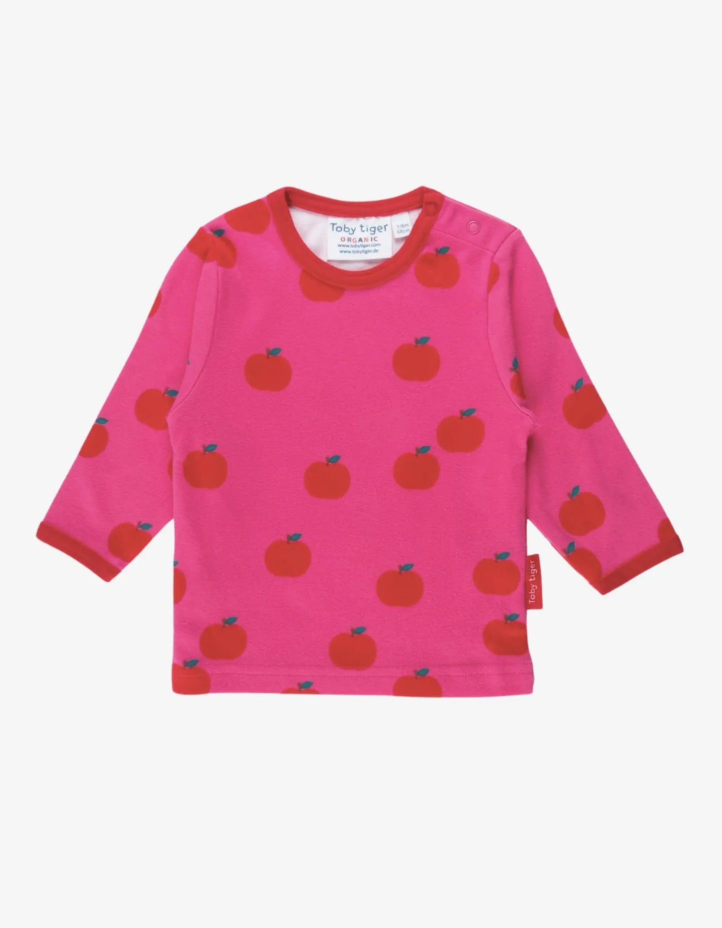 Organic Apple Print Long-Sleeved T-Shirt Toby Tiger