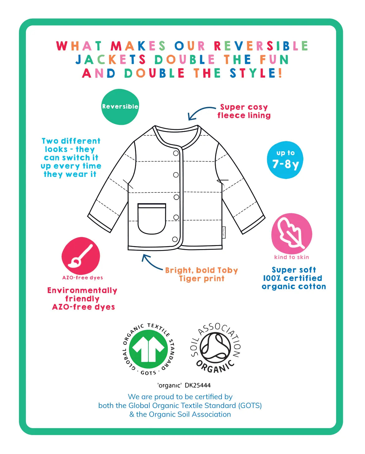 Organic Arctic Print Reversible Jacket Toby Tiger