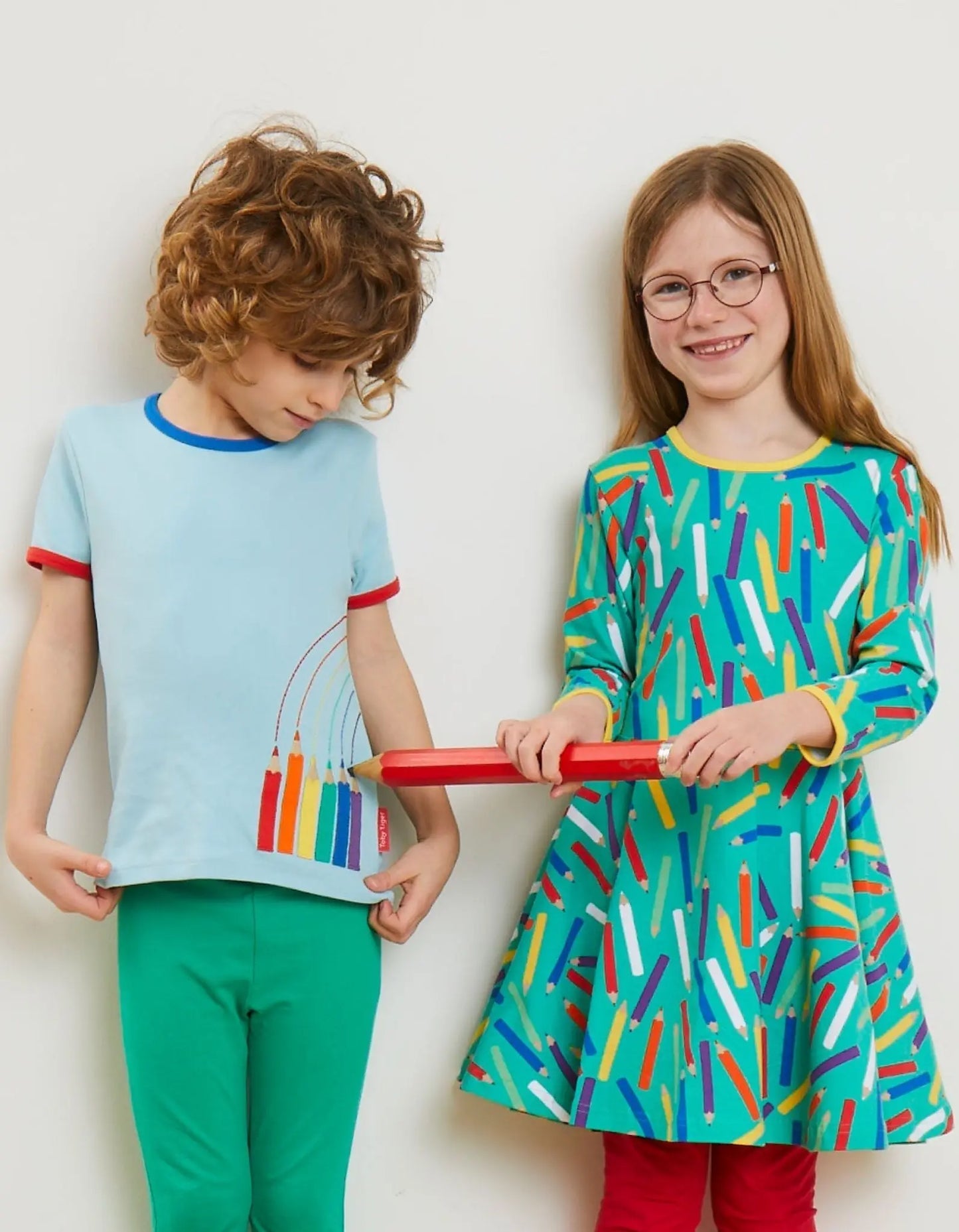 Organic Art Applique Short-Sleeved T-Shirt Toby Tiger