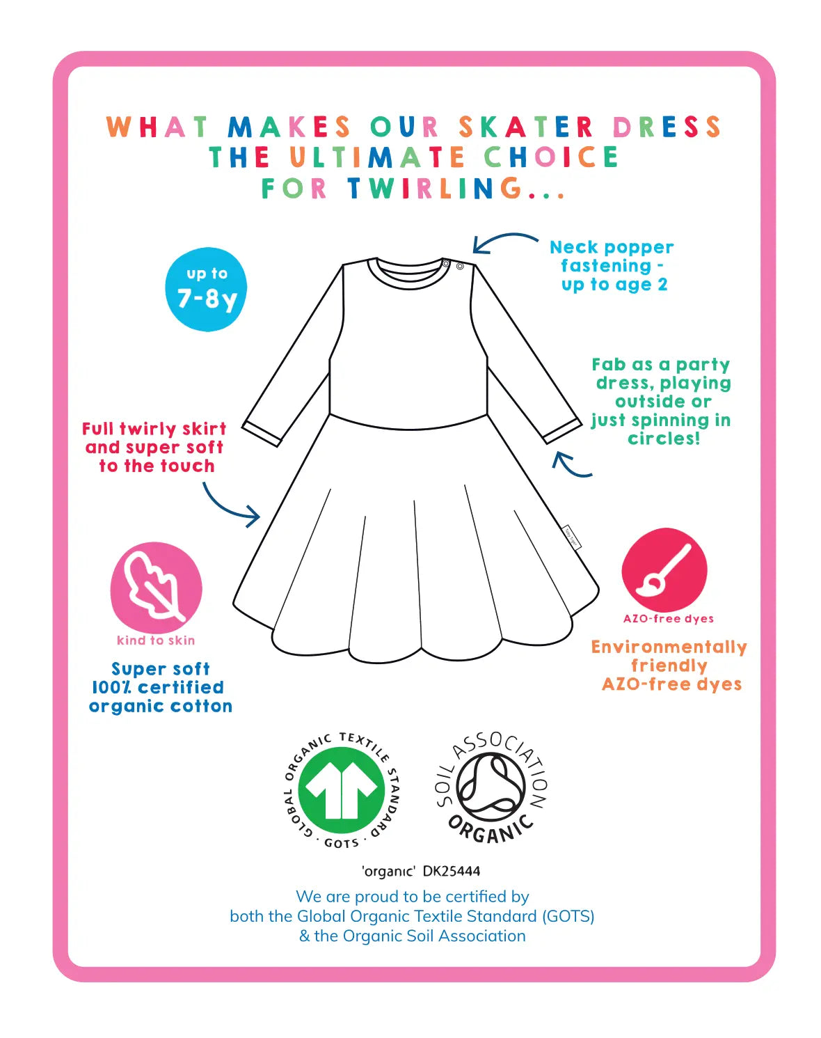 Organic Art Print Skater Dress Toby Tiger