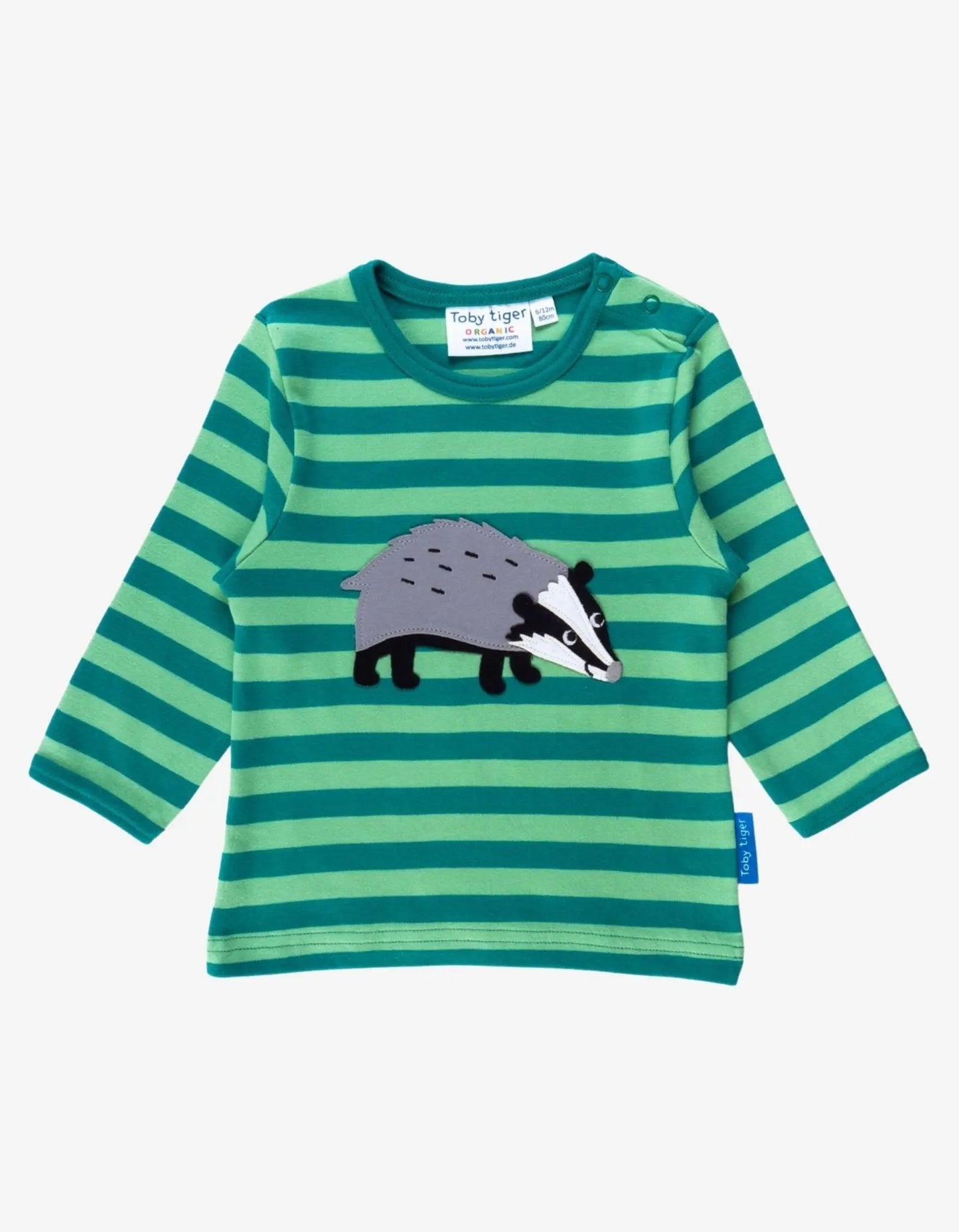 Organic Badger Applique Long-Sleeved T-Shirt Toby Tiger