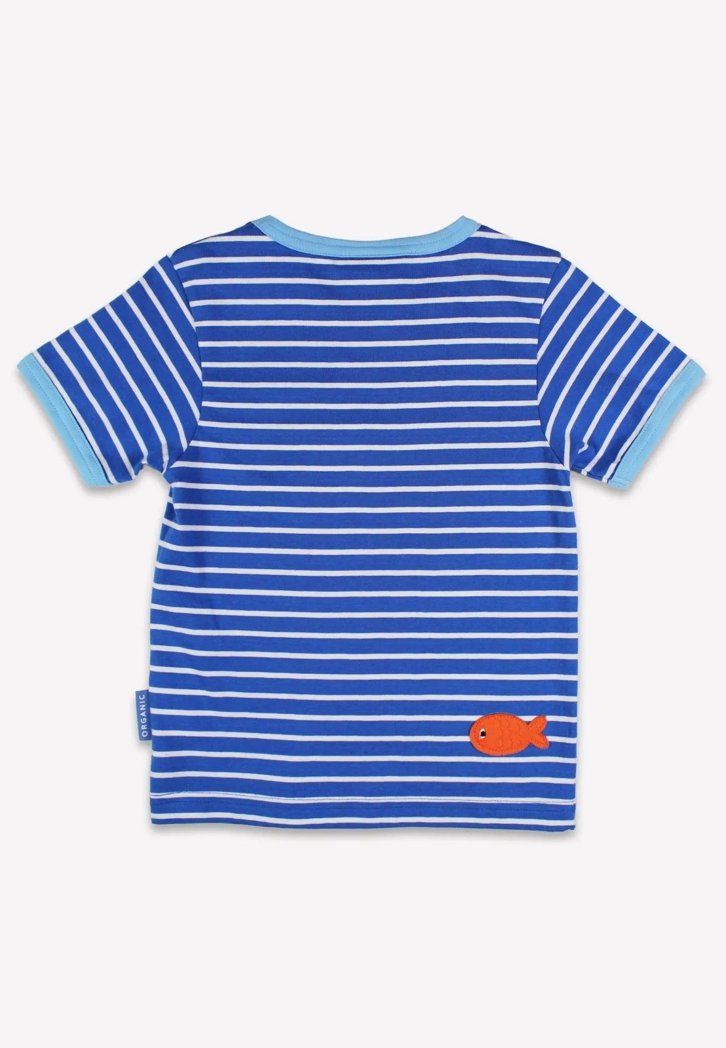 Organic Blue Anchor Applique Short-Sleeved T-Shirt Toby Tiger