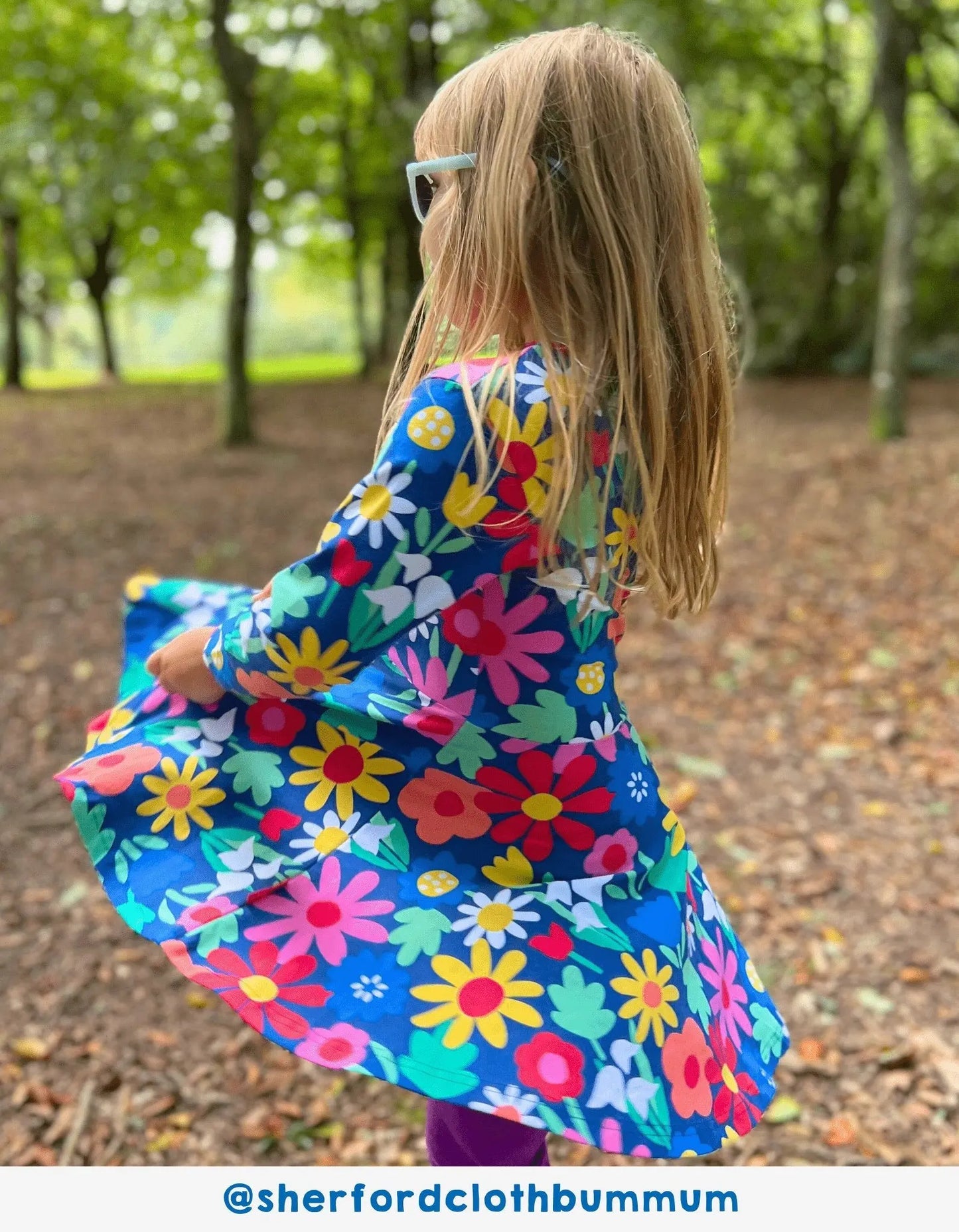 Organic Bold Floral Print Skater Dress Toby Tiger