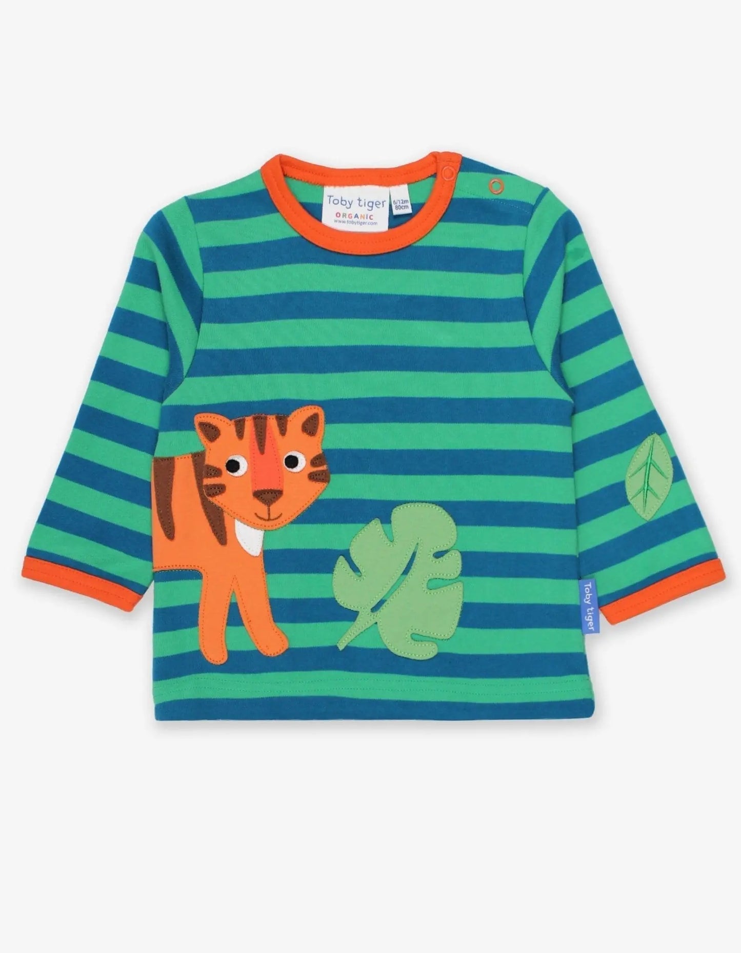 Organic Born Free Tiger Applique Long-Sleeved T-Shirt Toby Tiger