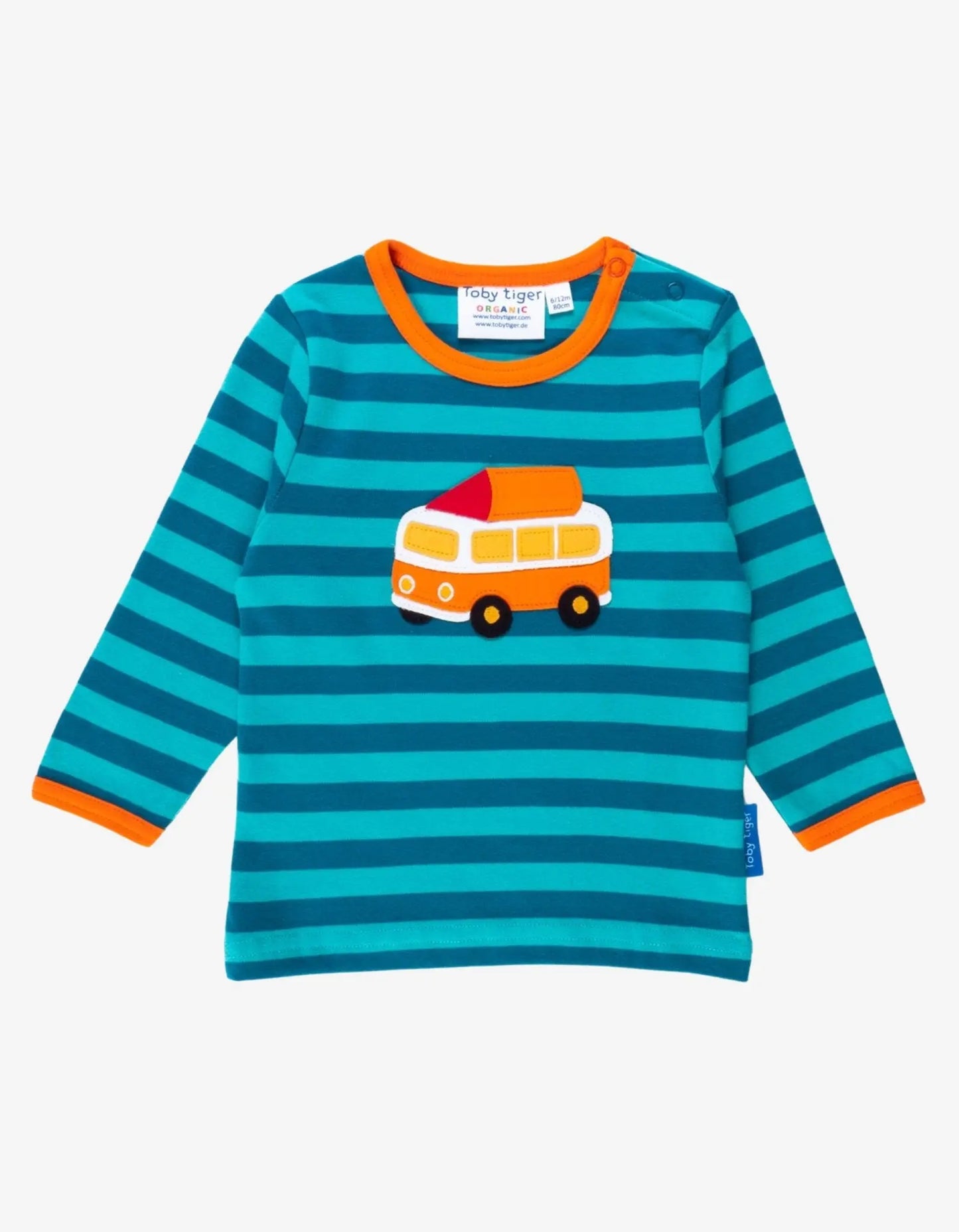 Organic Campervan Applique Long-Sleeved T-Shirt Toby Tiger