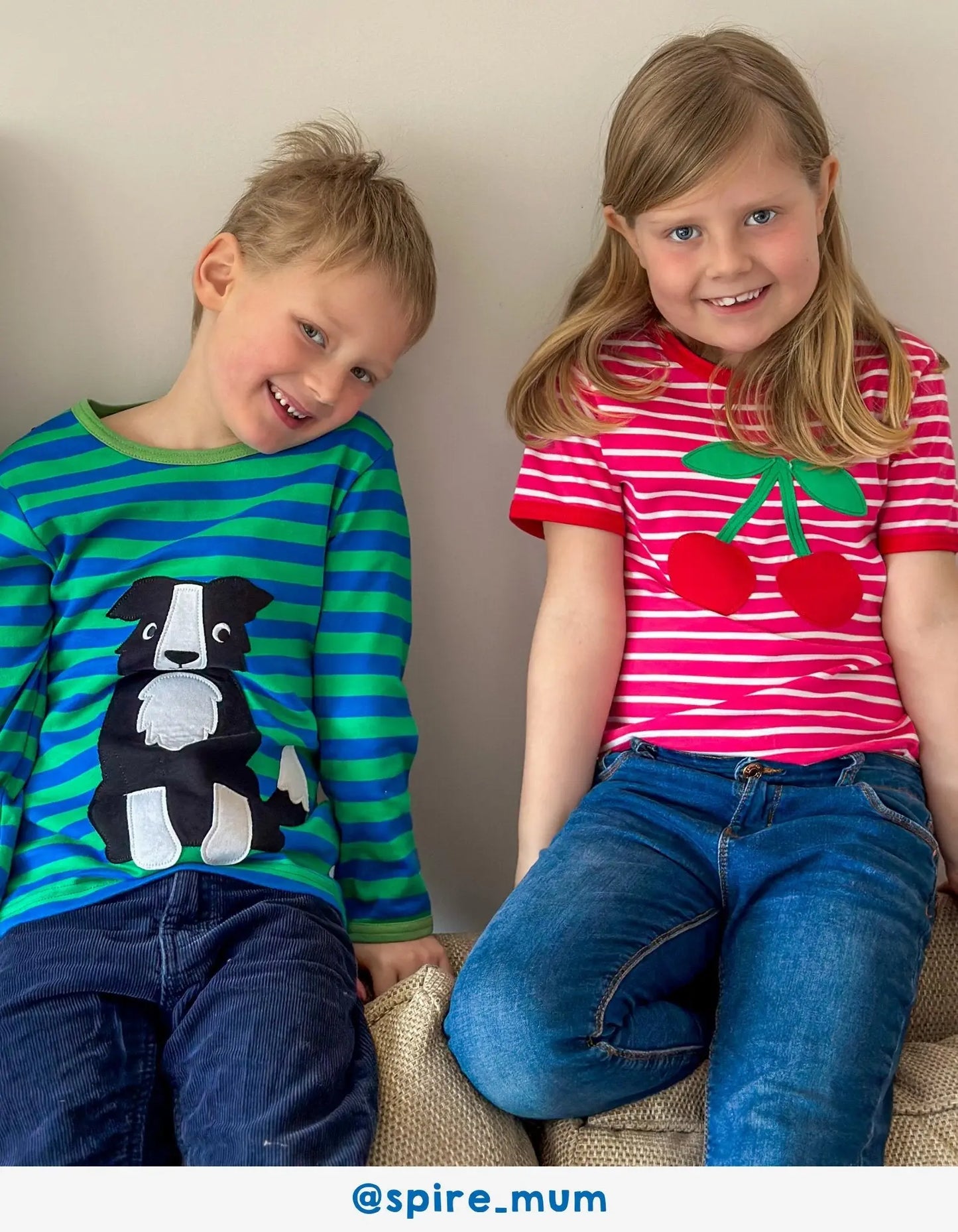 Organic Cherry Applique Short-Sleeved T-Shirt Toby Tiger