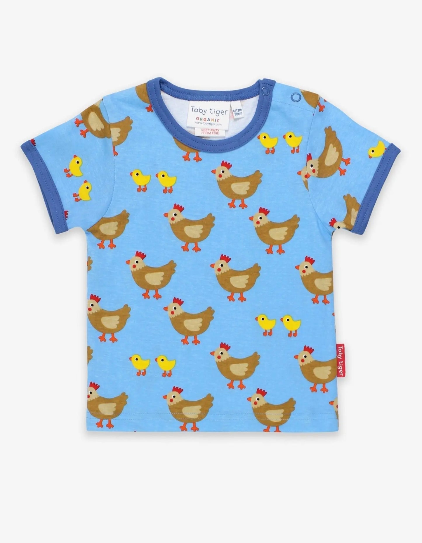 Organic Chicken Print Short-Sleeved T-Shirt Toby Tiger