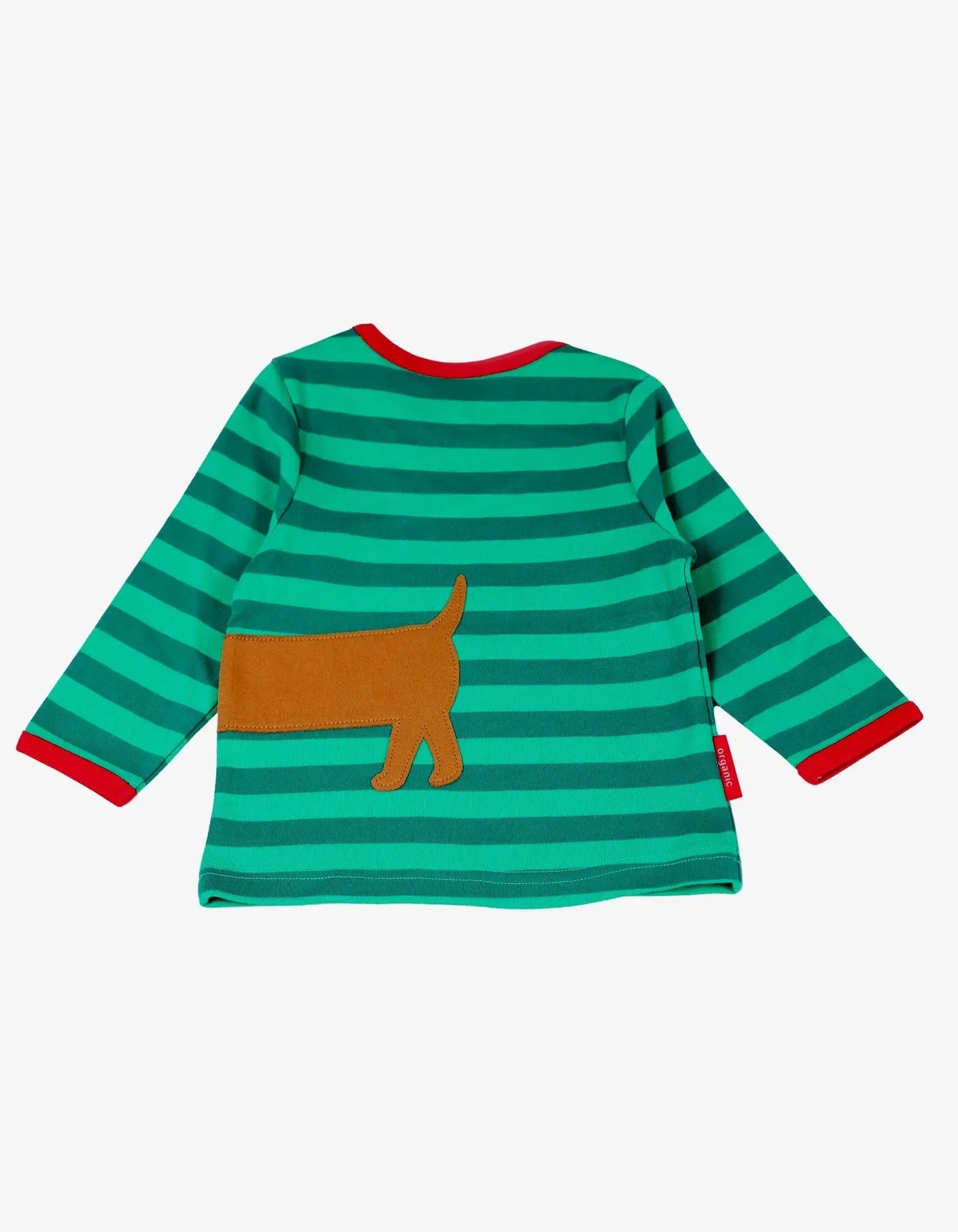 Organic Christmas Dog Applique Long-Sleeved T-Shirt Toby Tiger