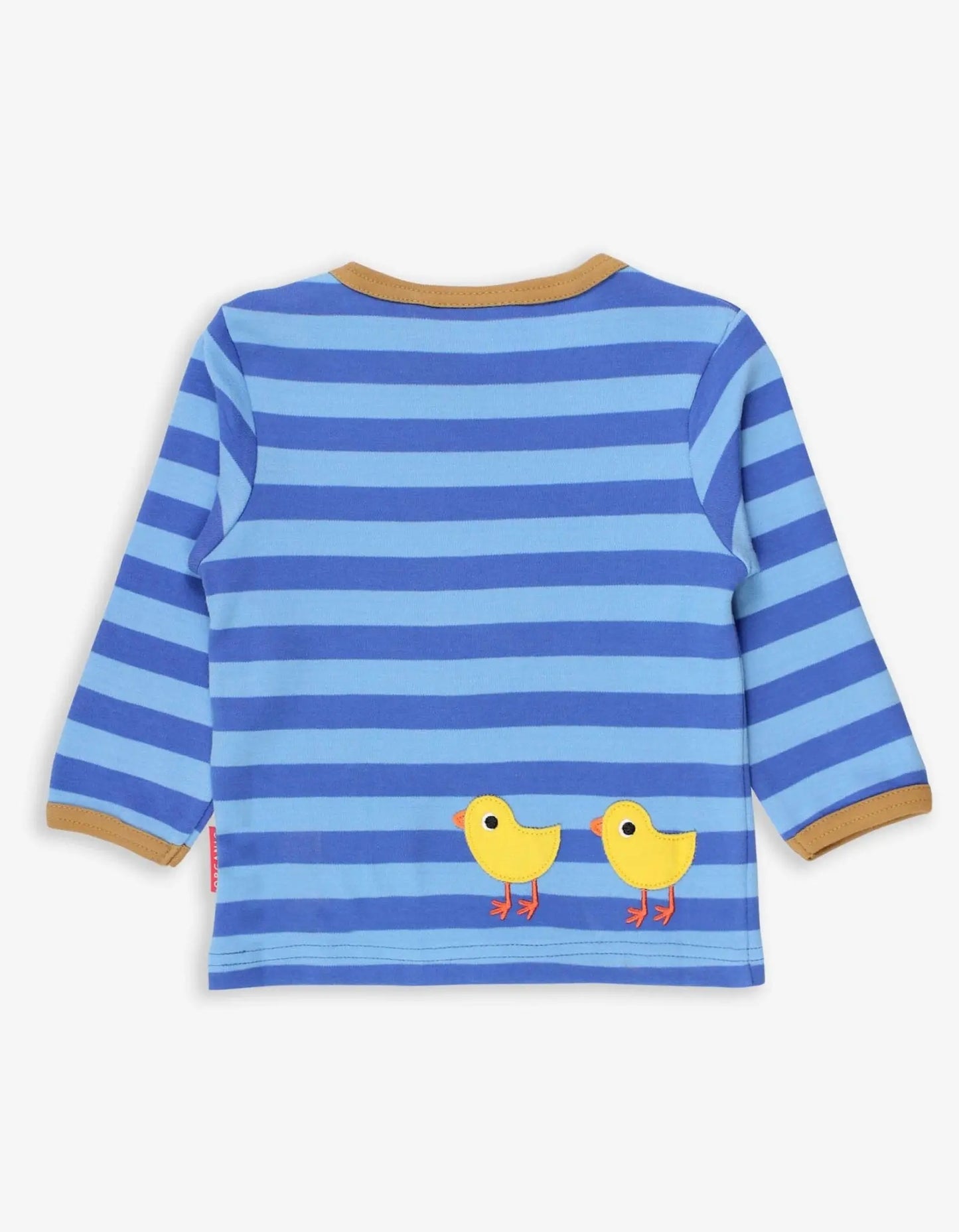 Organic Clucky Chicken Applique Long-Sleeved T-Shirt Toby Tiger