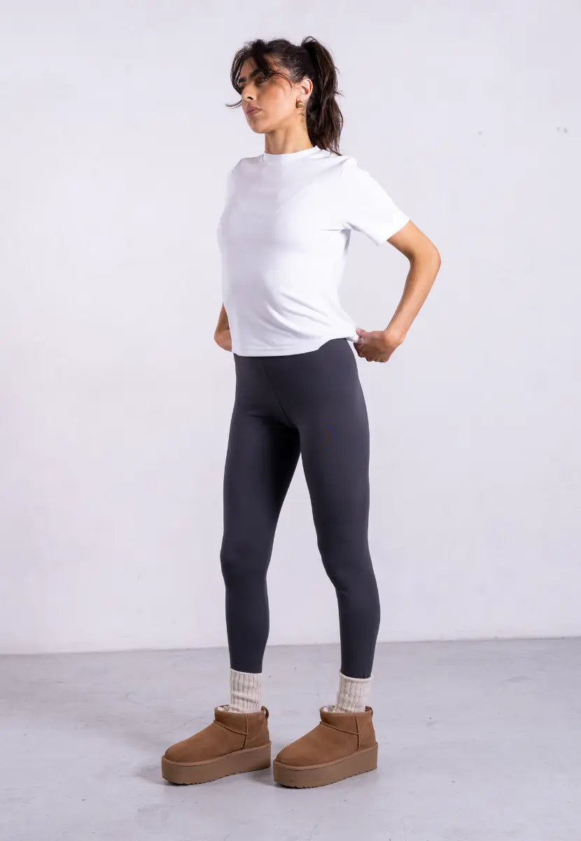 Organic Cotton Leggings, Charcoal Pantee