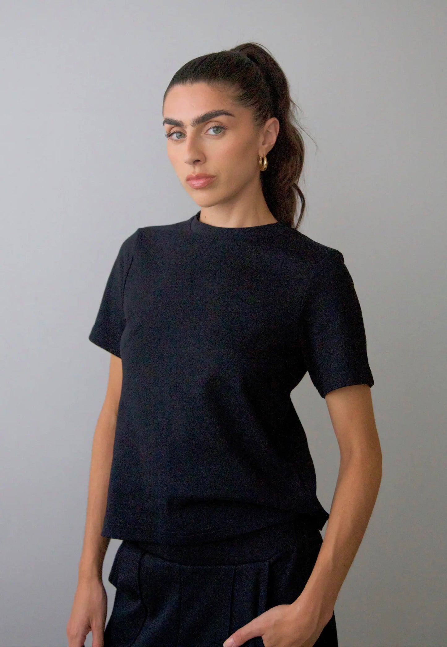 Organic Cotton Relaxed Fit T-Shirt, Black Pantee