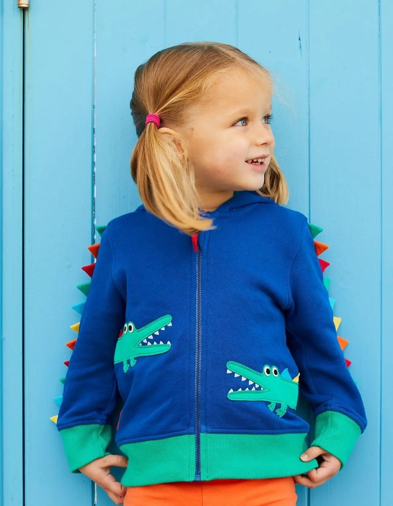 Organic Crocodile Applique Hoodie Toby Tiger