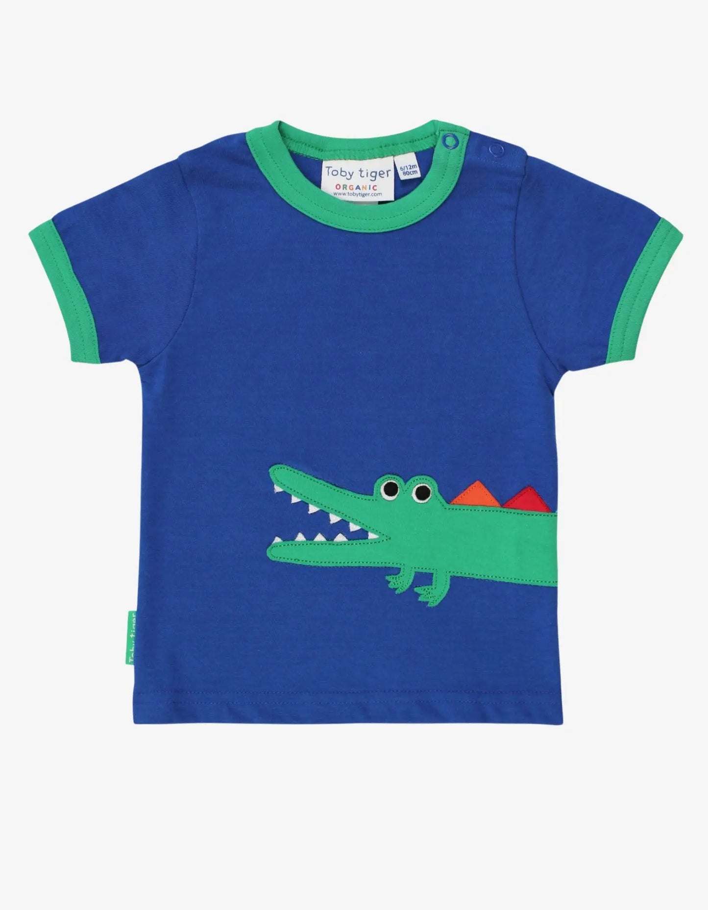 Organic Crocodile Applique Short-Sleeved T-Shirt Toby Tiger
