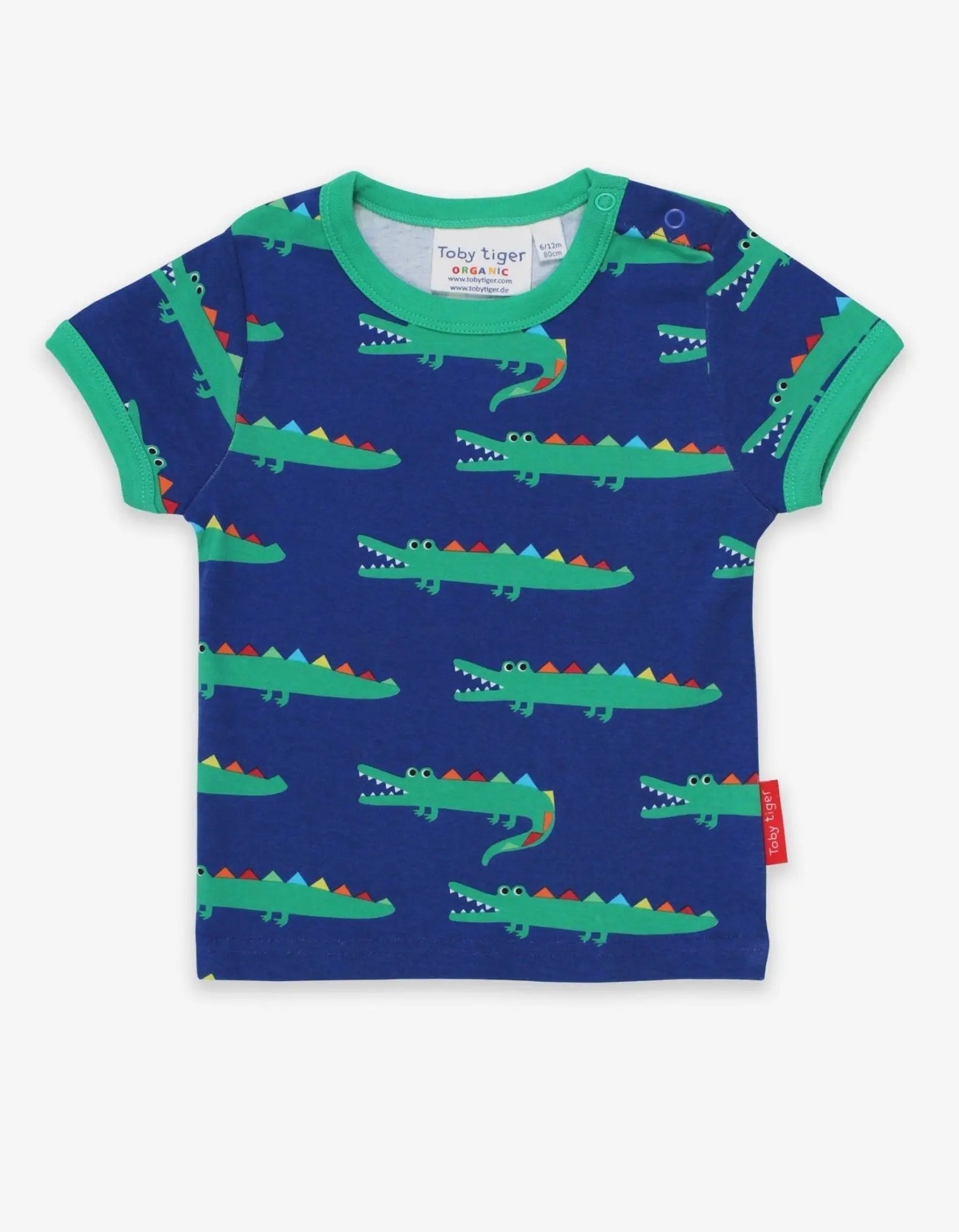 Organic Crocodile Print Short-Sleeved T-Shirt Toby Tiger