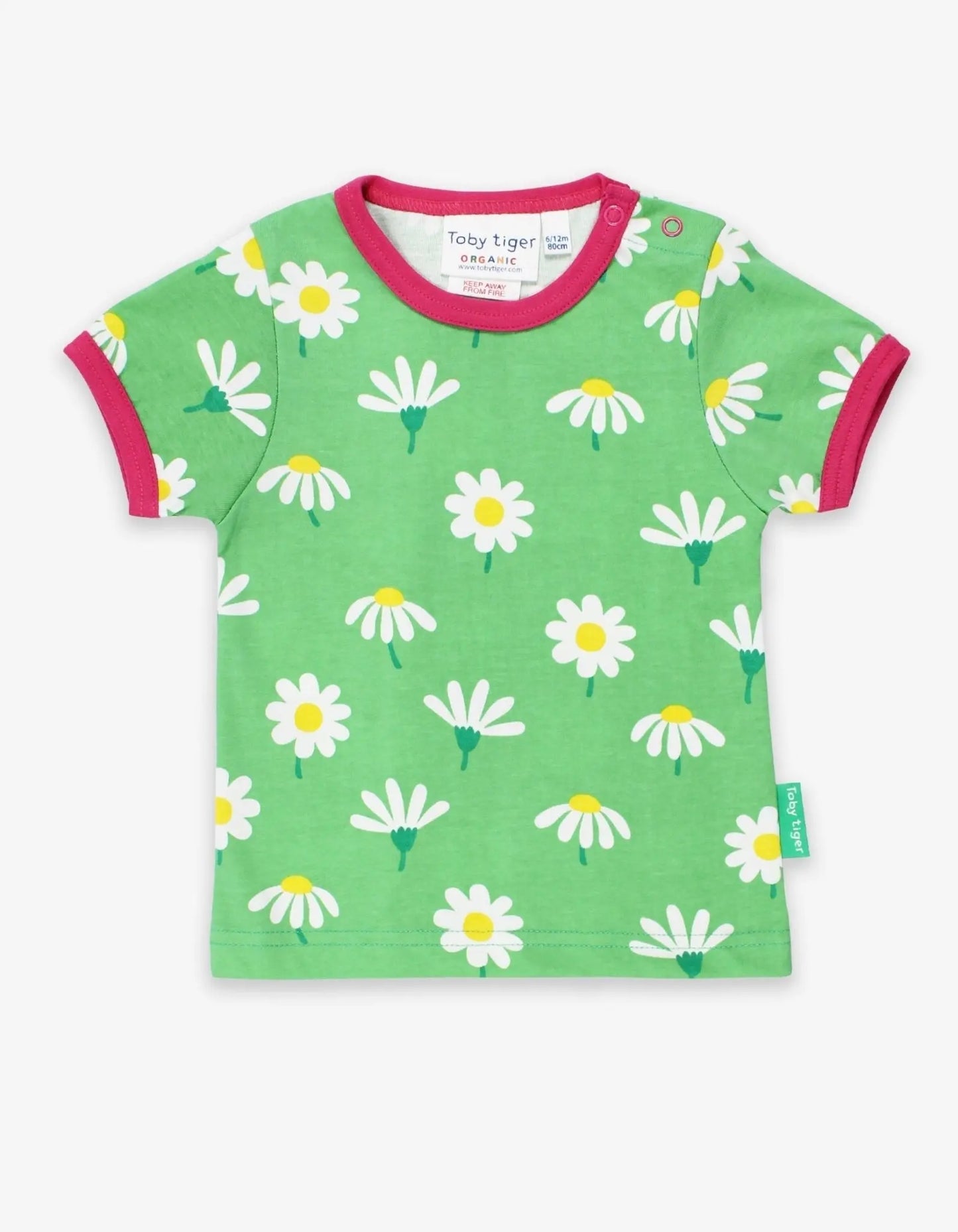 Organic Daisy Print Short-Sleeved T-Shirt Toby Tiger