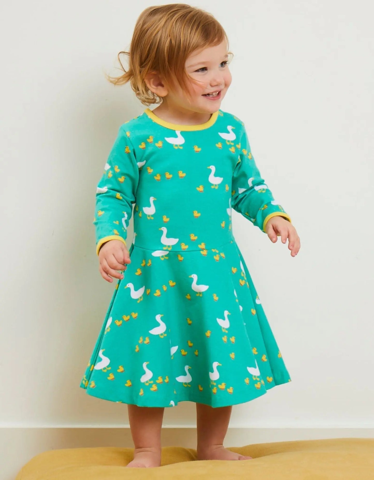 Organic Duck Print Skater Dress Toby Tiger