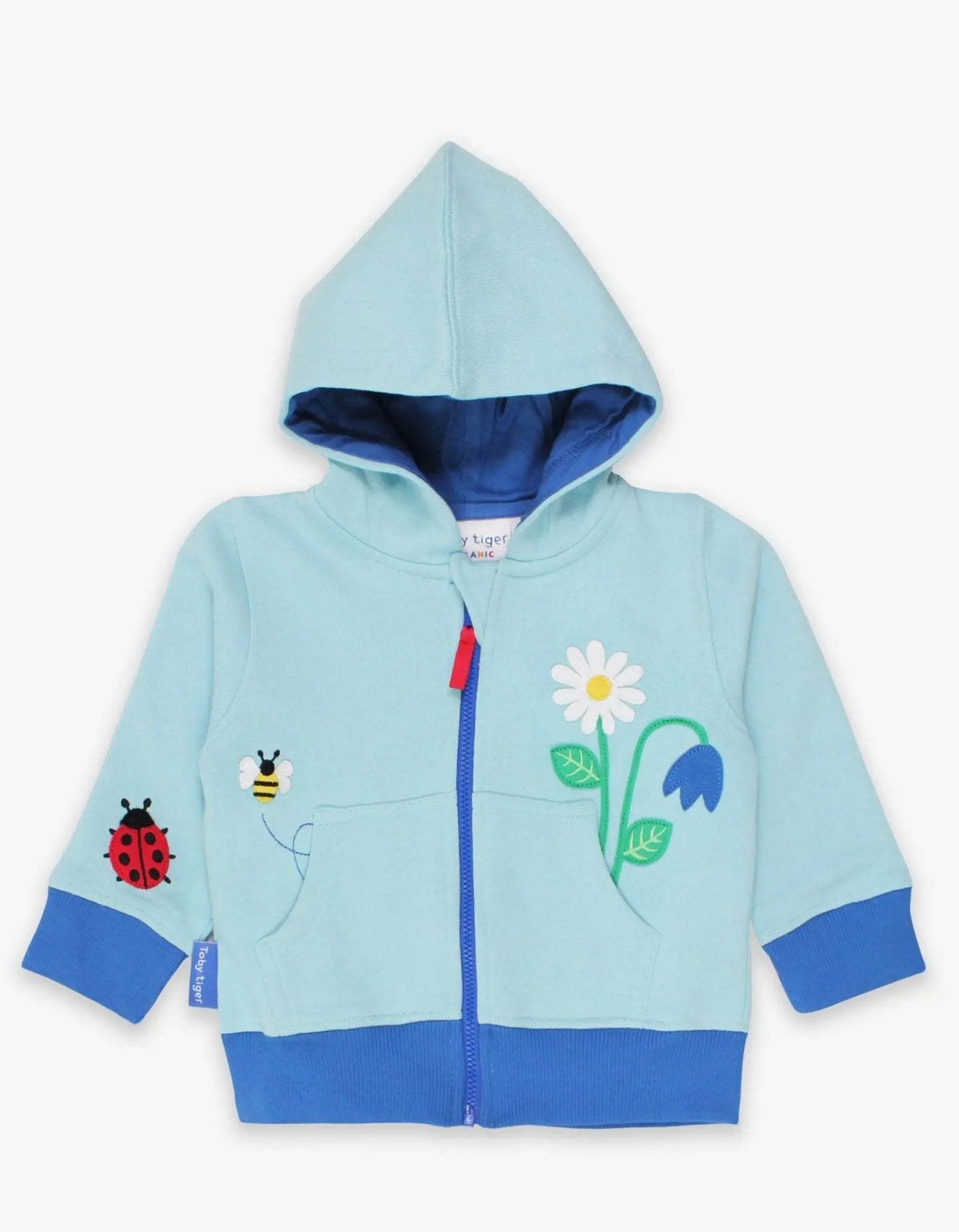 Organic English Garden Applique Hoodie Toby Tiger