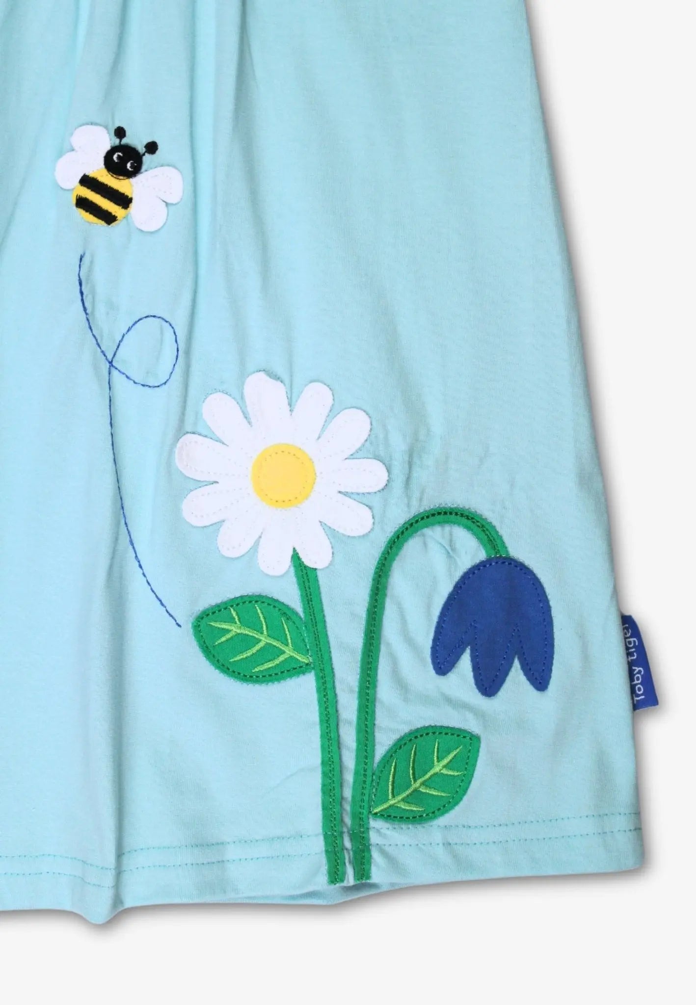 Organic English Garden Applique T-Shirt Dress Toby Tiger