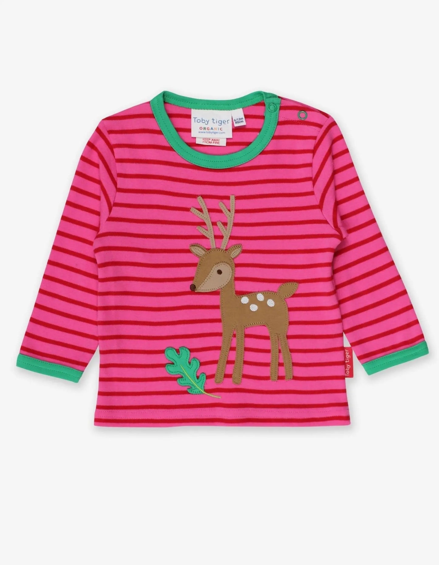 Organic Fawn Applique Long-Sleeved T-Shirt Toby Tiger