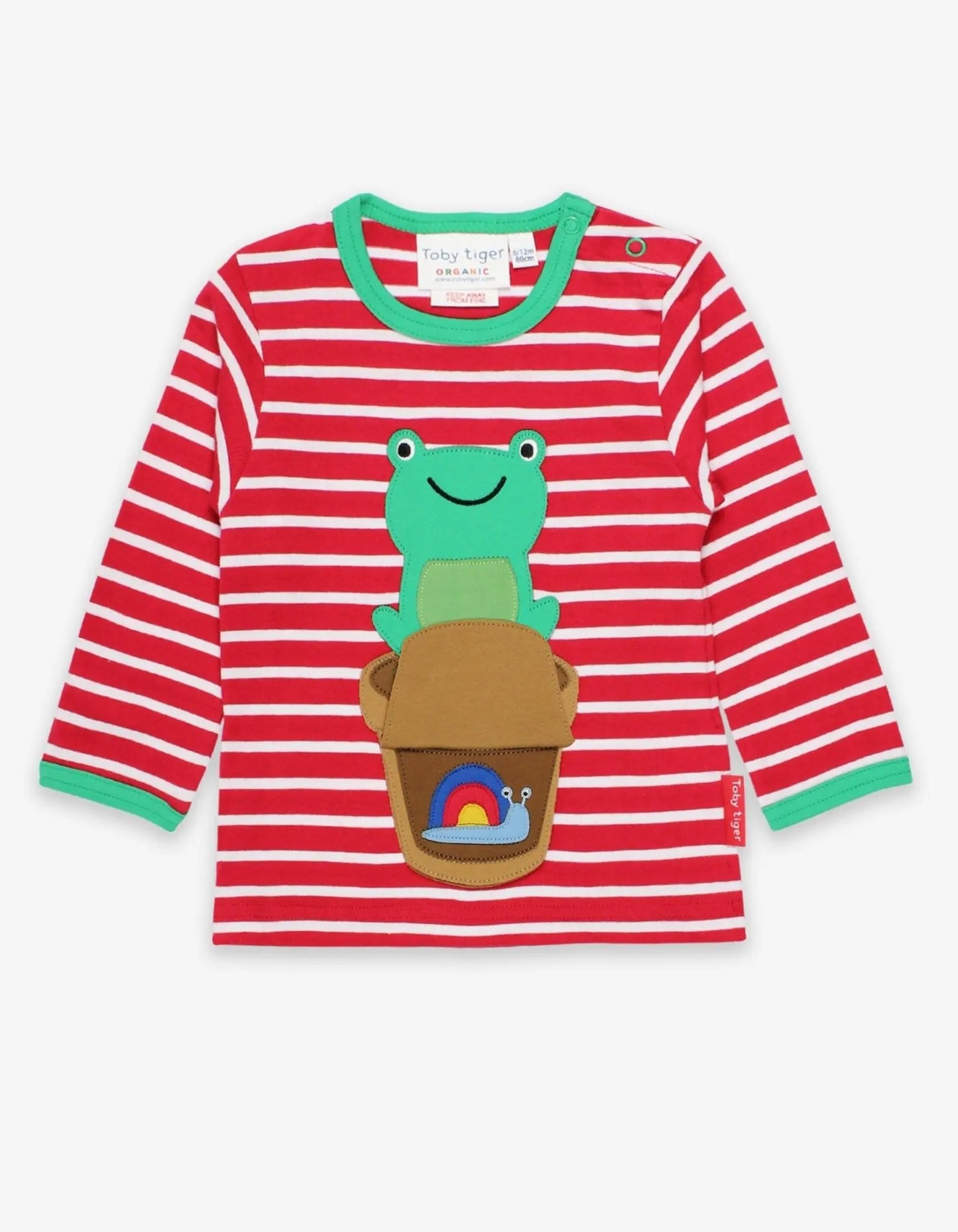 Organic Frog Applique Long-Sleeved T-Shirt Toby Tiger