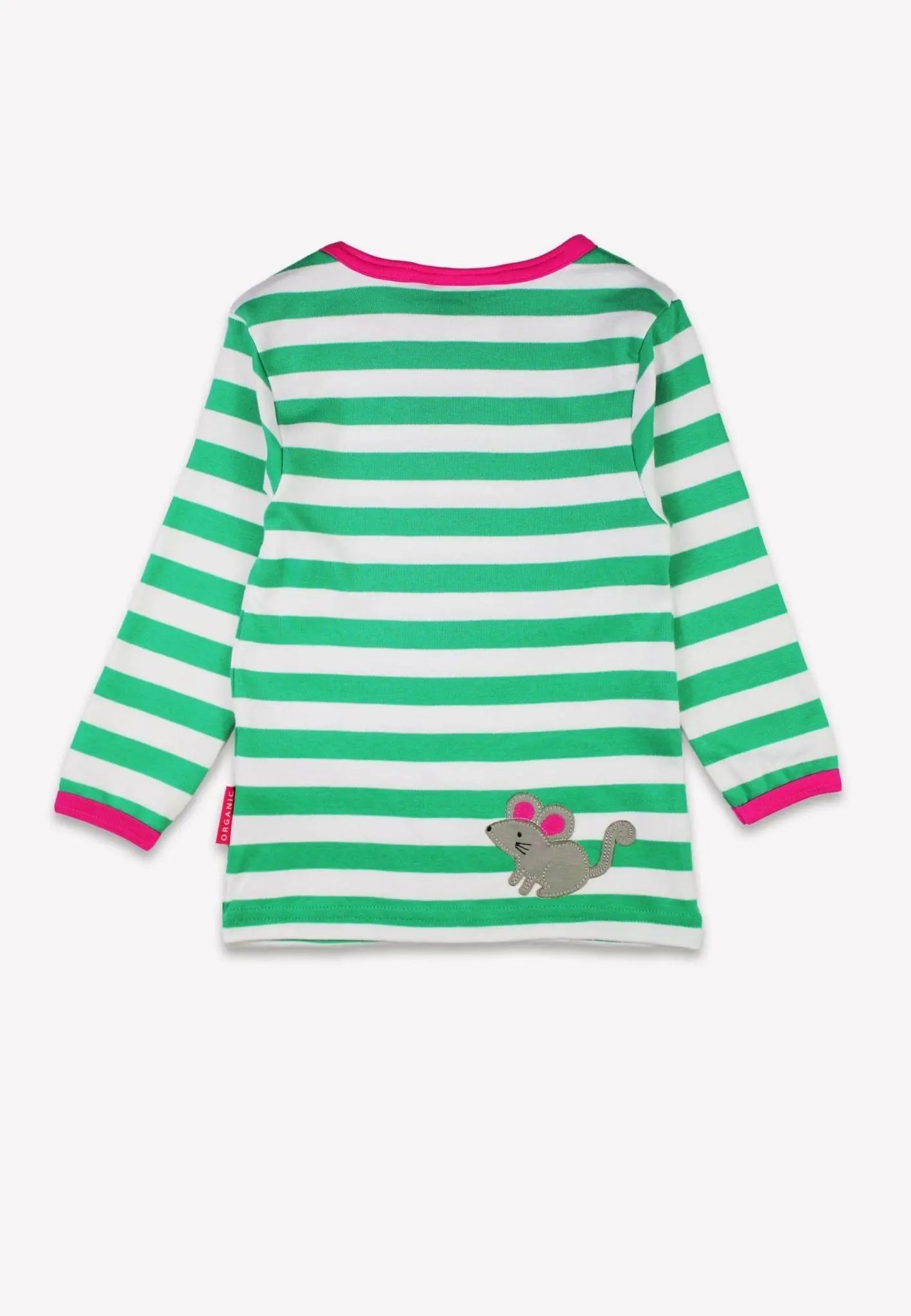 Organic Green Kitten Applique Long-Sleeved T-Shirt Toby Tiger