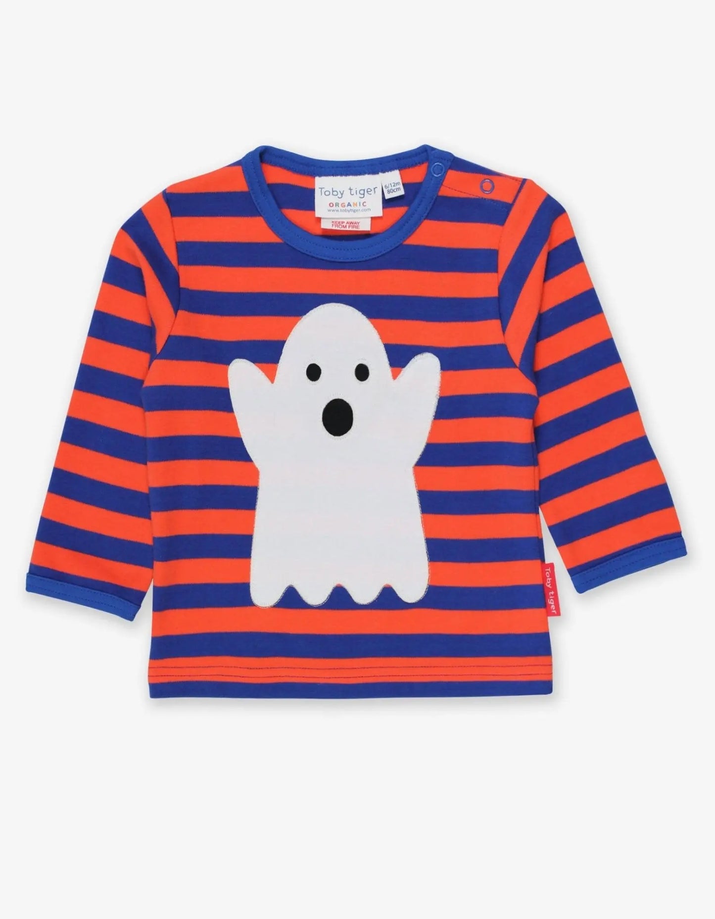 Organic Halloween Ghost Applique Long-Sleeved T-Shirt Toby Tiger