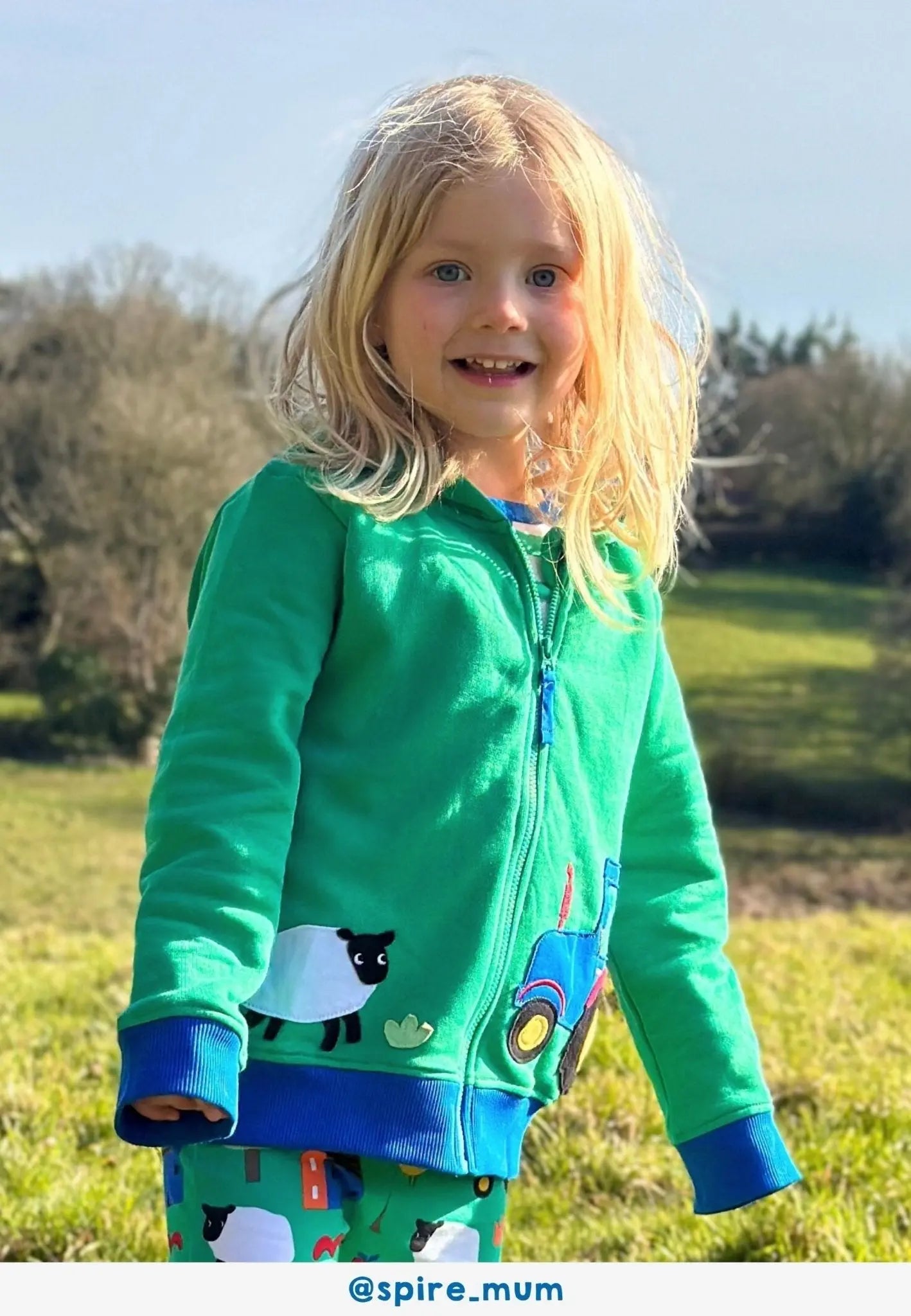 Organic Hillside Applique Hoodie Toby Tiger