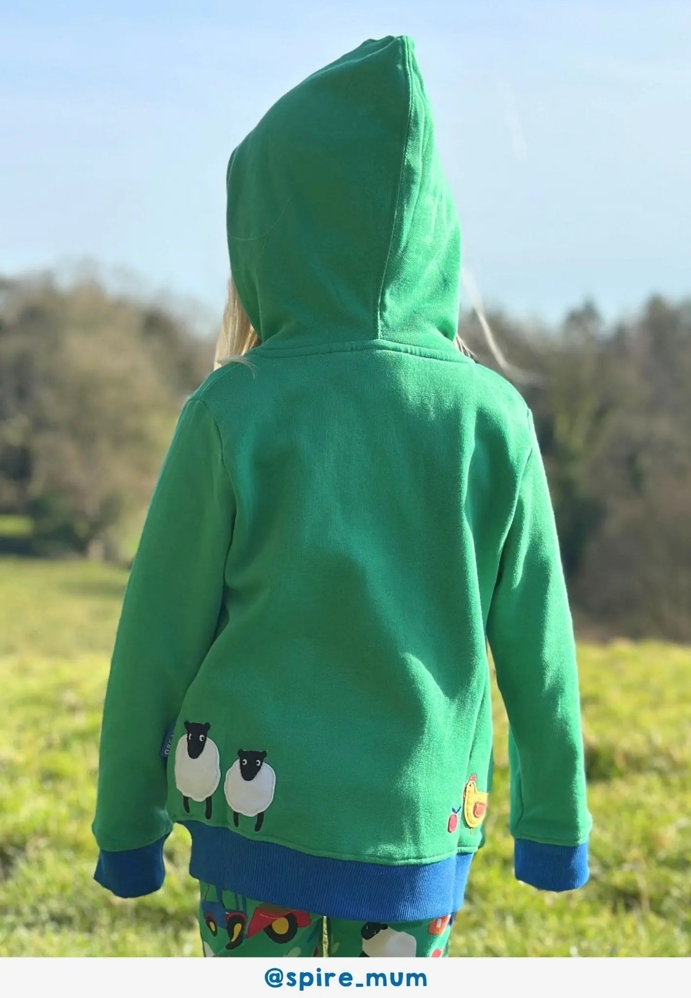 Organic Hillside Applique Hoodie Toby Tiger