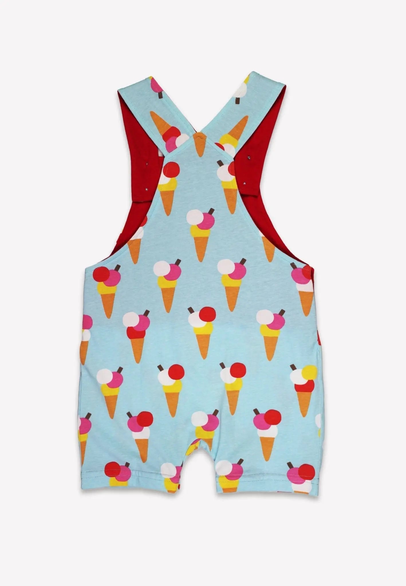 Organic Ice Cream Cones Print Dungaree Shorts Toby Tiger