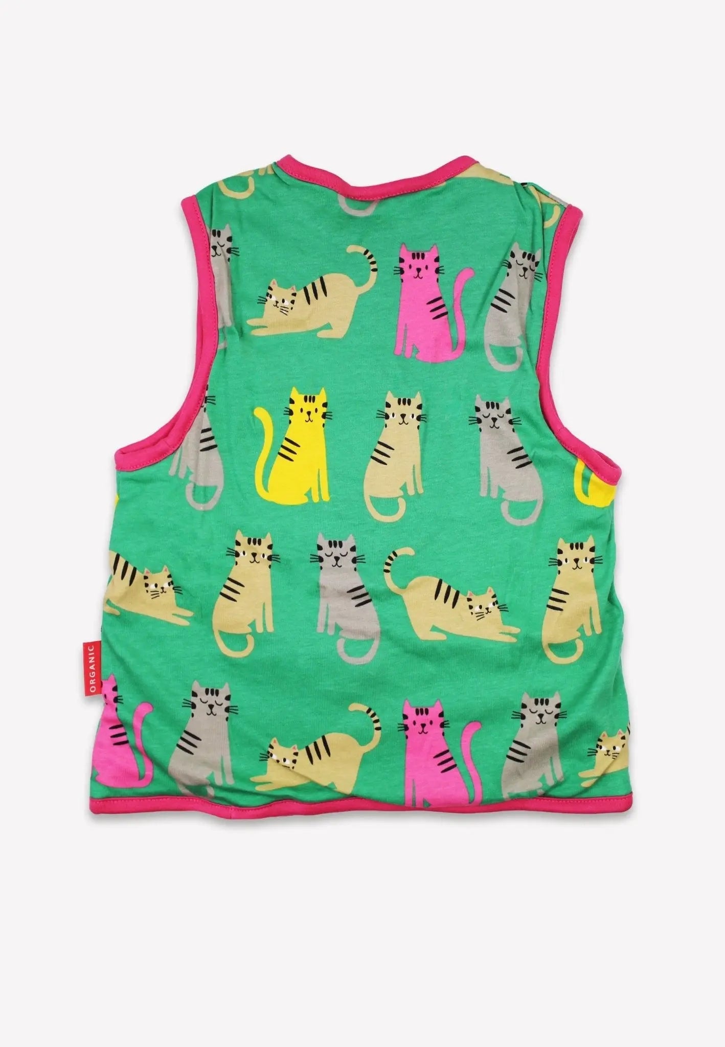 Organic Kitten Print Reversible Gilet Toby Tiger