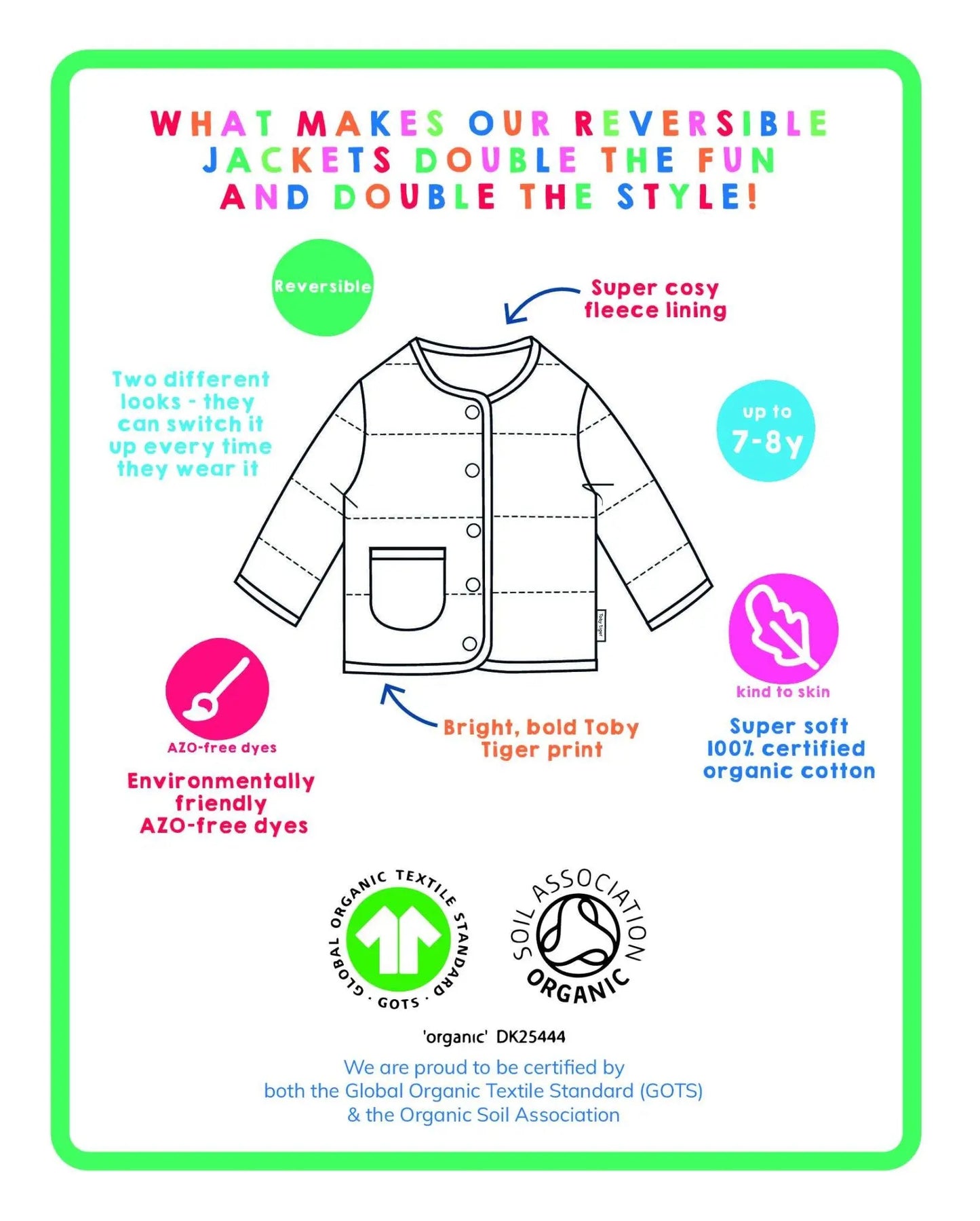 Organic Kitten Print Reversible Jacket Toby Tiger