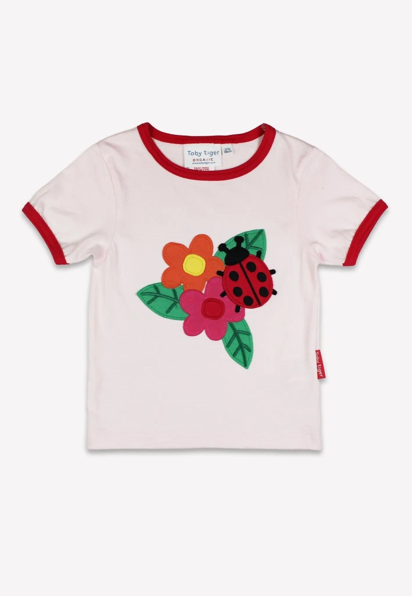Organic Ladybird Applique Short-Sleeved T-Shirt Toby Tiger