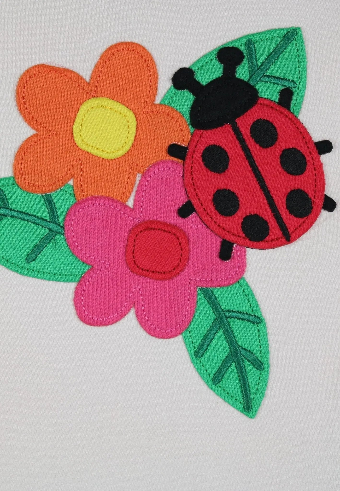 Organic Ladybird Applique Short-Sleeved T-Shirt Toby Tiger