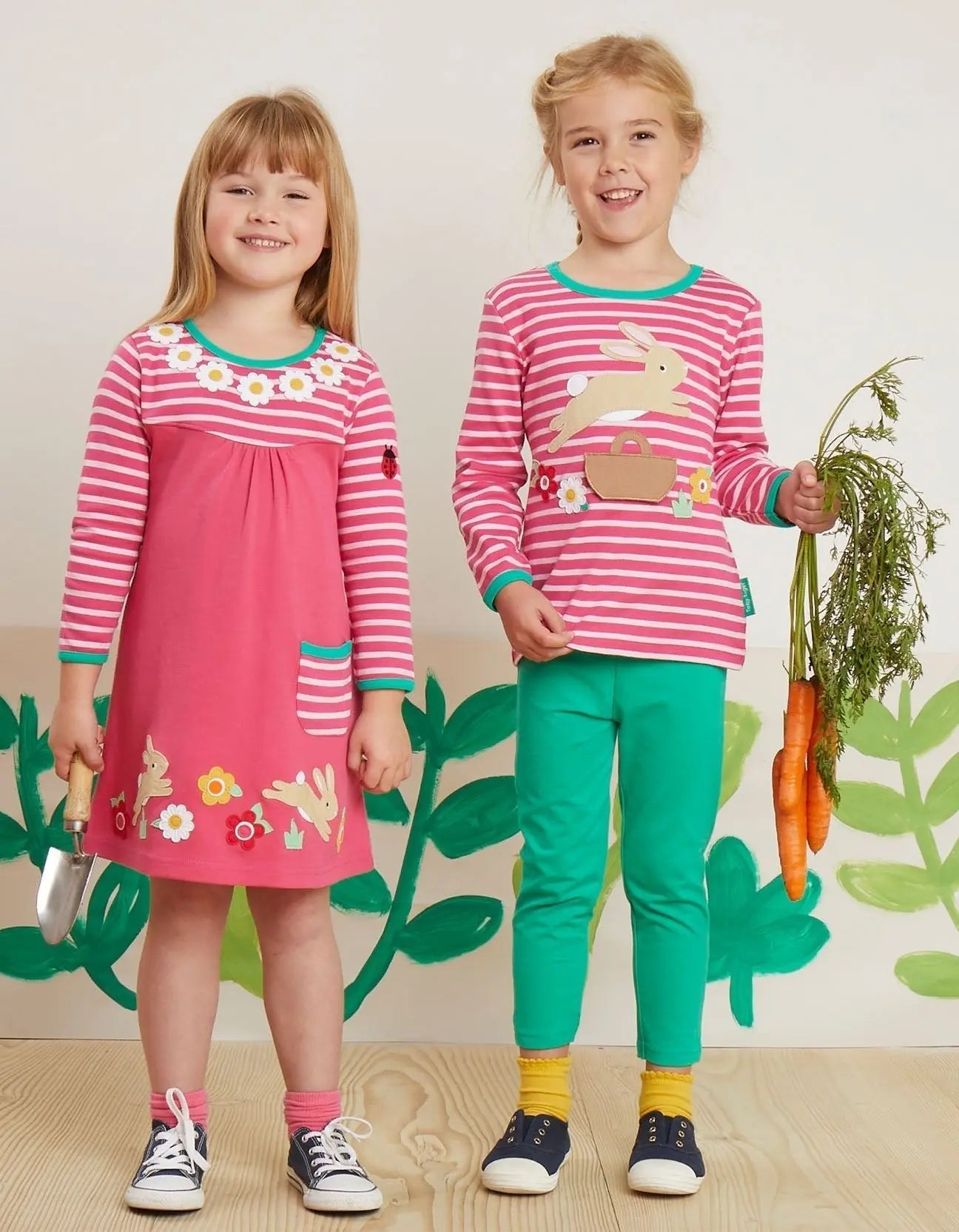Organic Leaping Bunny Applique T-Shirt Dress Toby Tiger