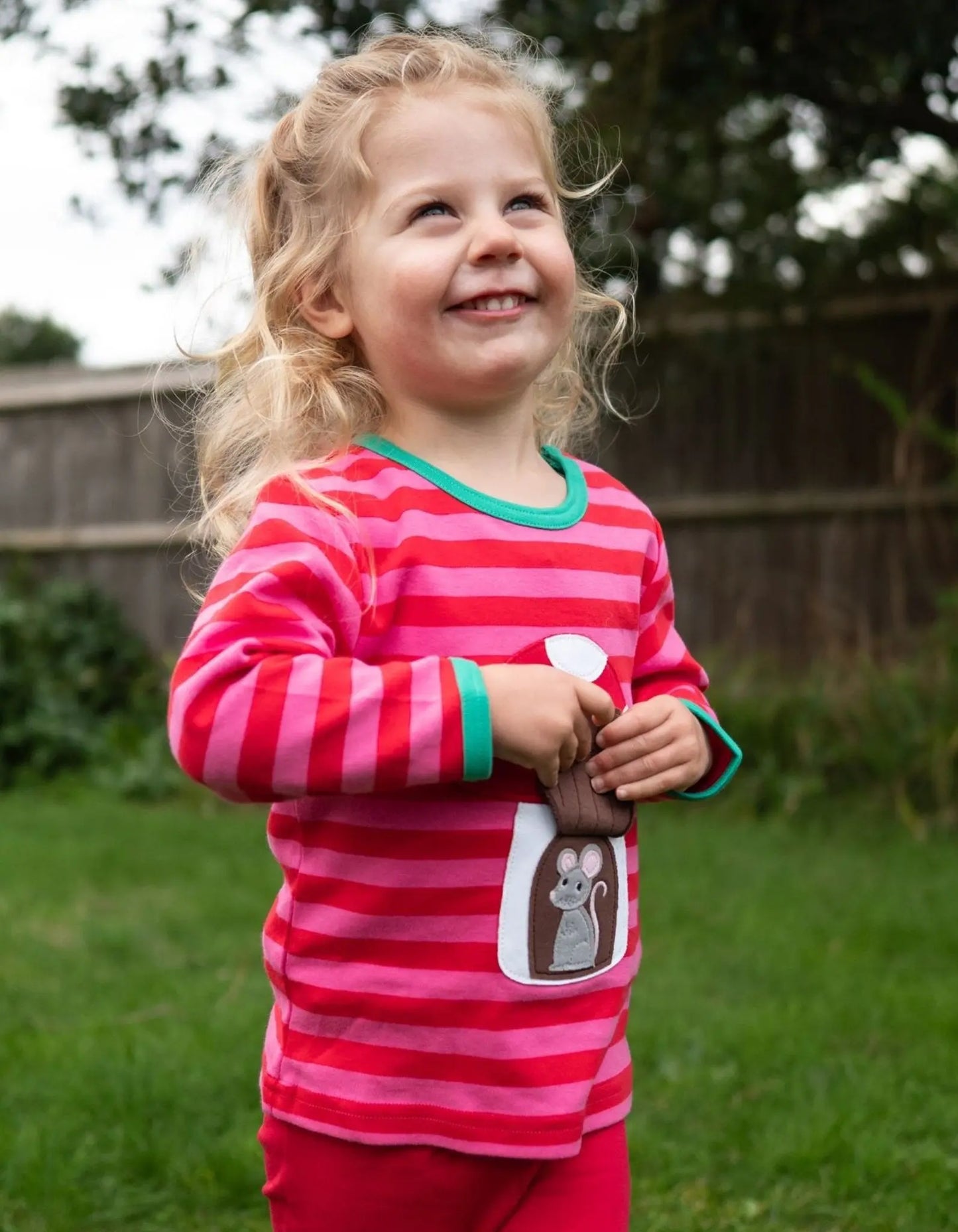 Organic Mouse and Mushroom Applique Long-Sleeved T-Shirt Toby Tiger