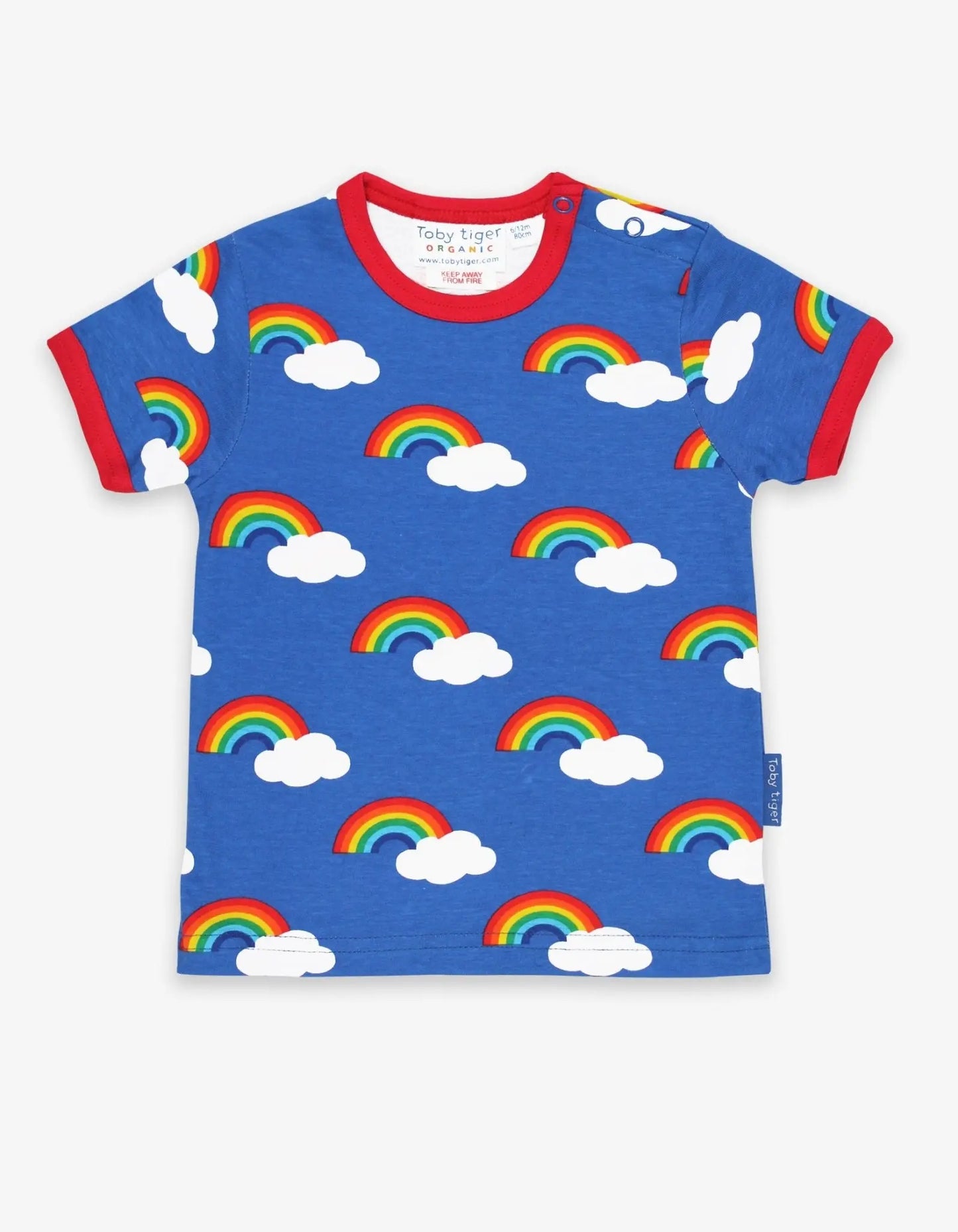 Organic Multi Rainbow Print Short-Sleeved T-Shirt Toby Tiger