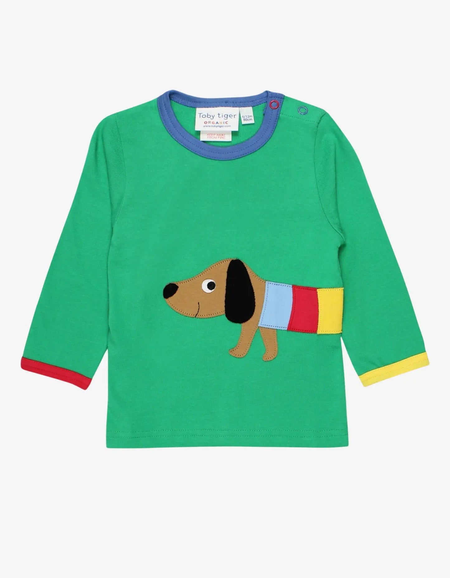 Organic Multi Sausage Dog Applique Long-Sleeved T-Shirt Toby Tiger