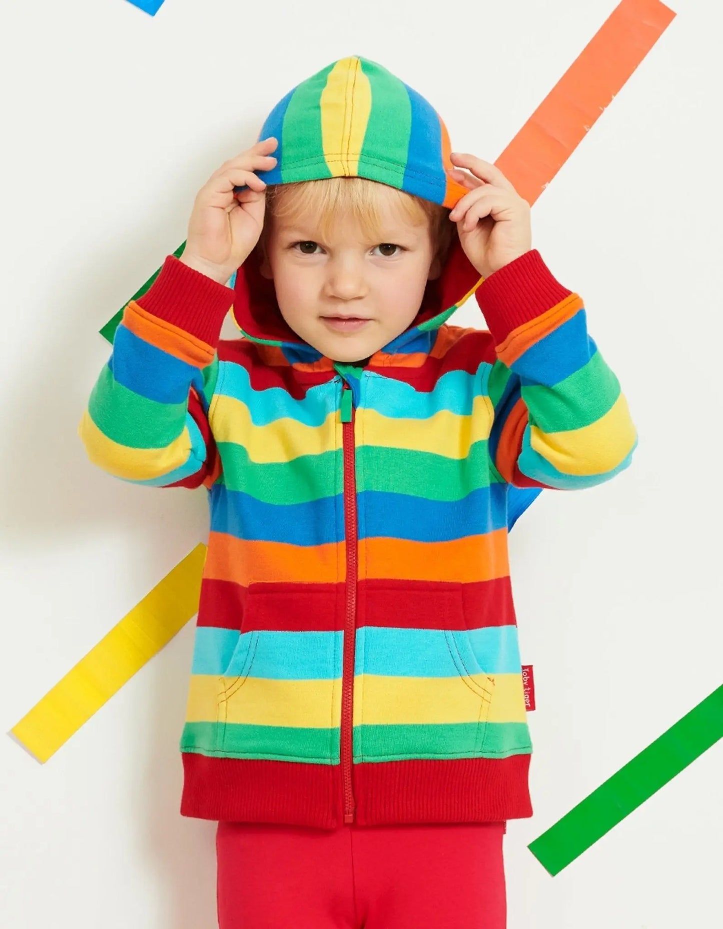 Organic Multi Stripe Hoodie Toby Tiger