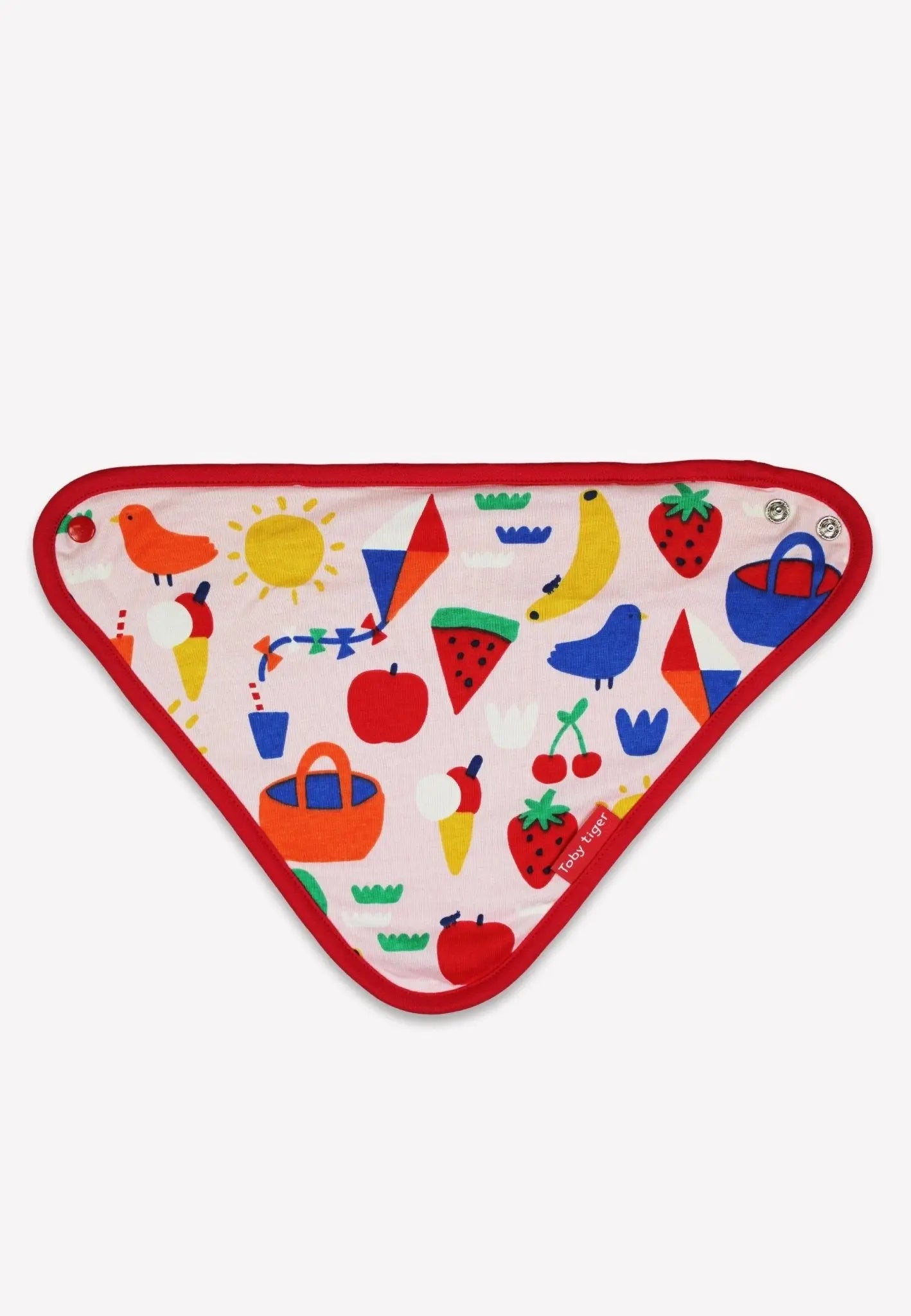 Organic Picnic Print Dribble Bib Toby Tiger