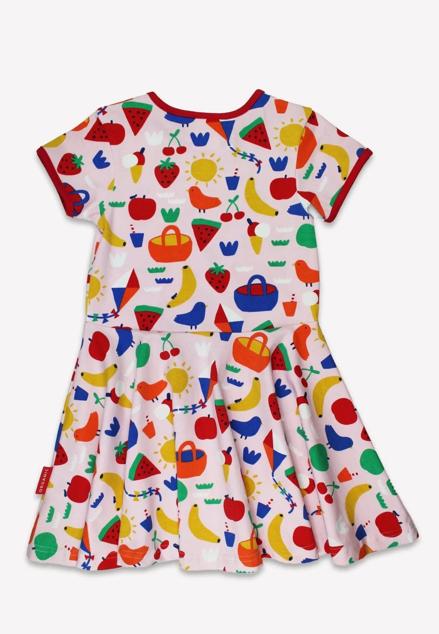 Organic Picnic Print Short Sleeved Skater Dress Toby Tiger