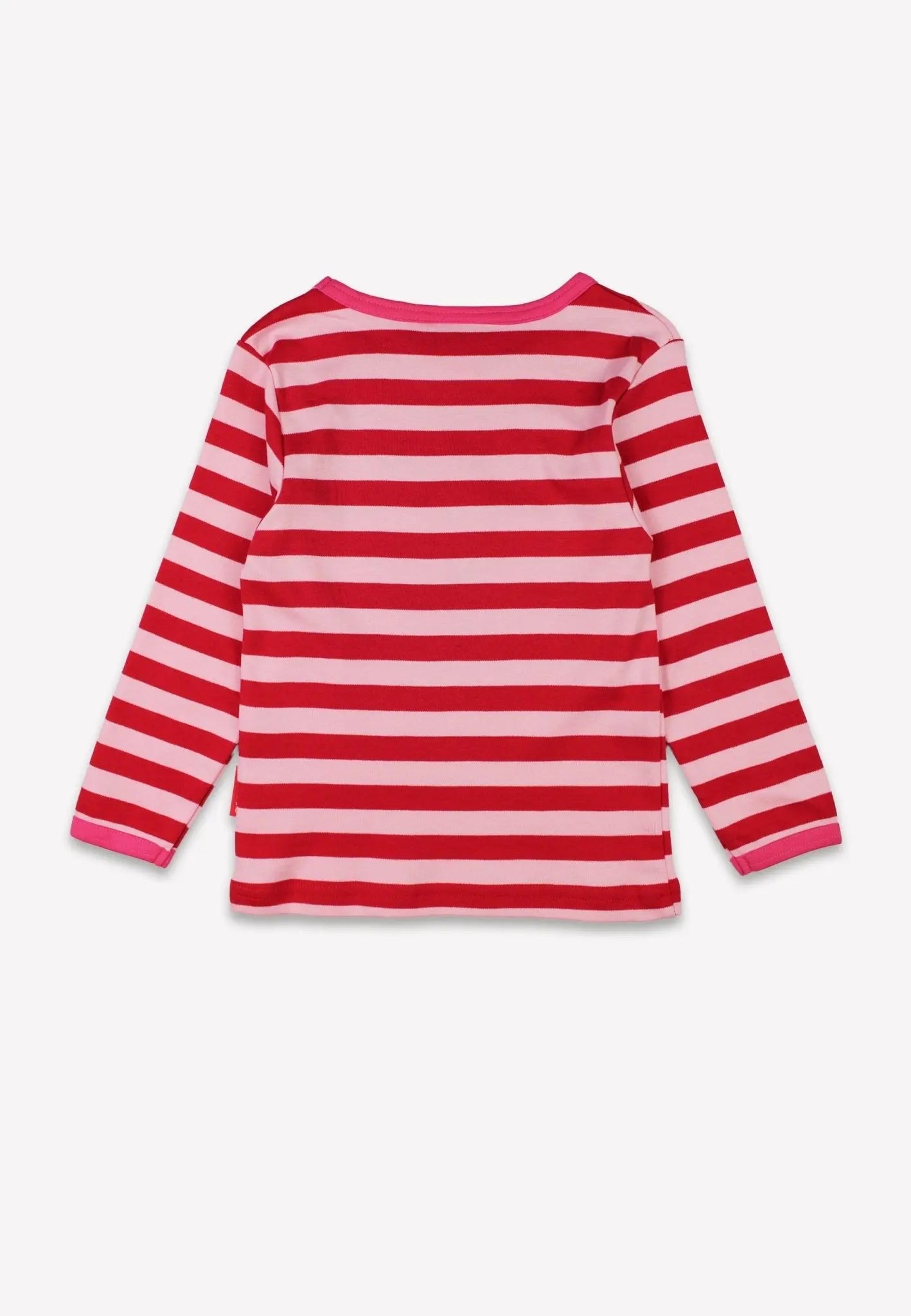 Organic Pink Flower Applique Long-Sleeved T-Shirt Toby Tiger